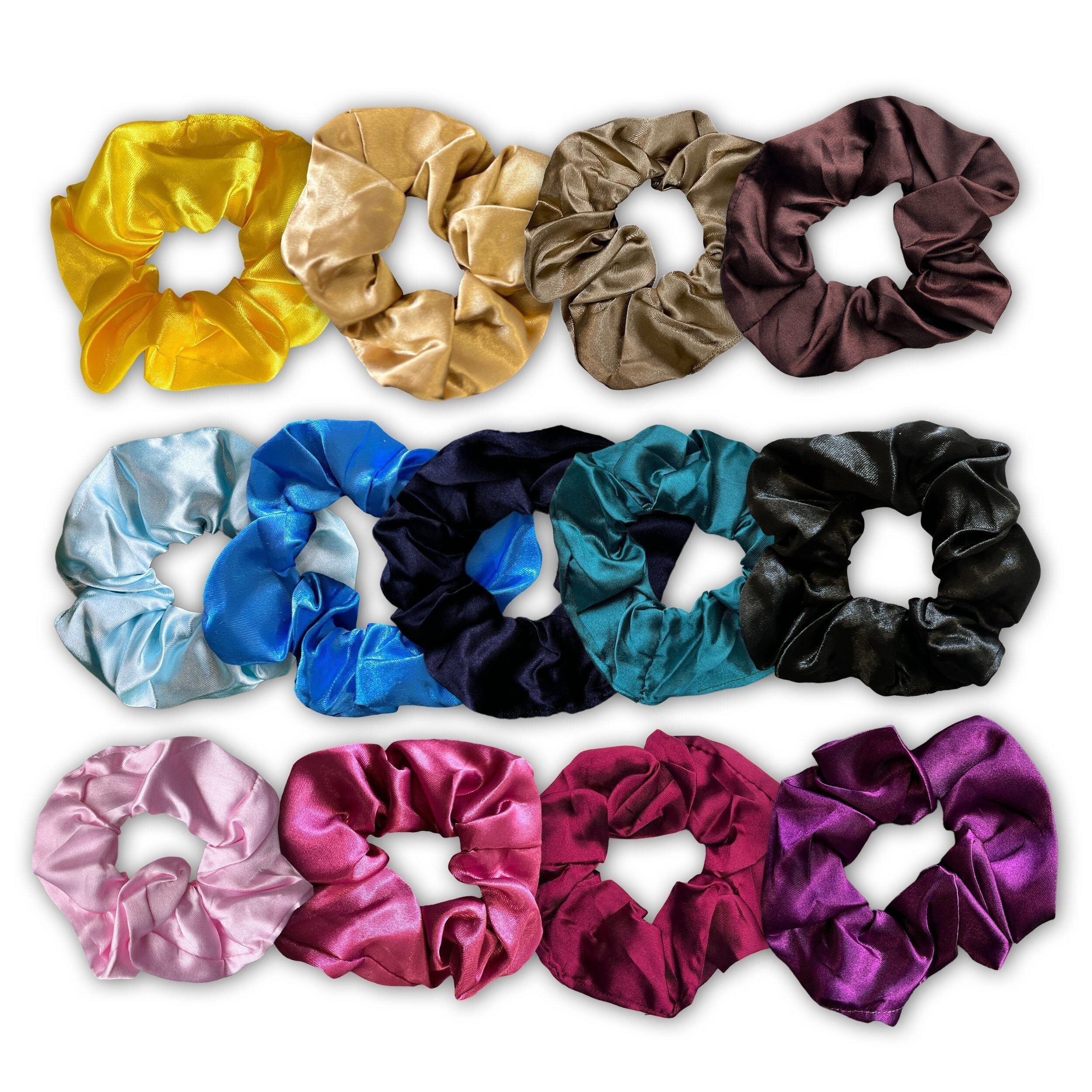 Scrunchie Satin - Accessorio per capelli per adulti - 13 elastici per capelli - Confezione scontata