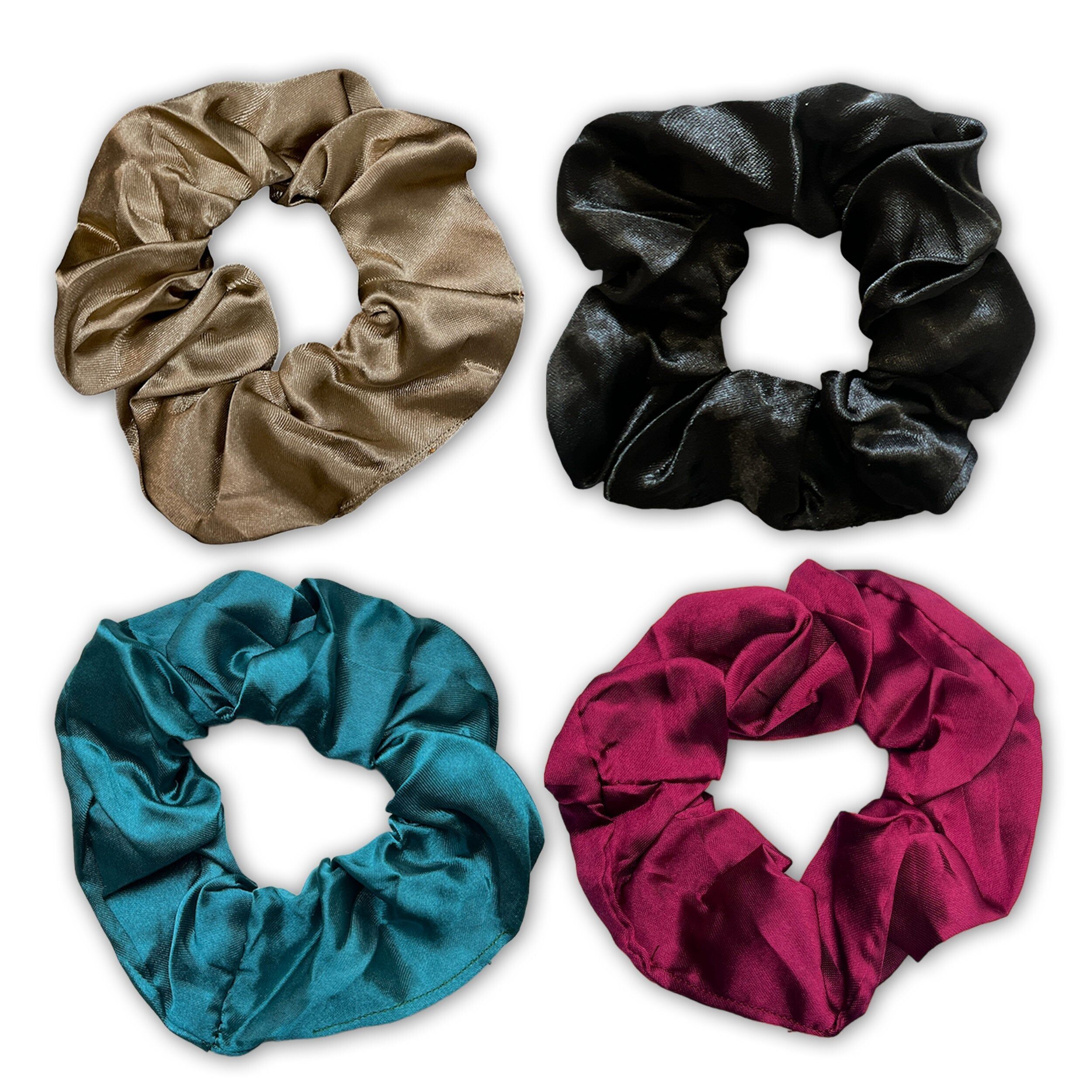 Scrunchie Satin - Accessorio per capelli per adulti - 4 elastici per capelli - Confezione scontata
