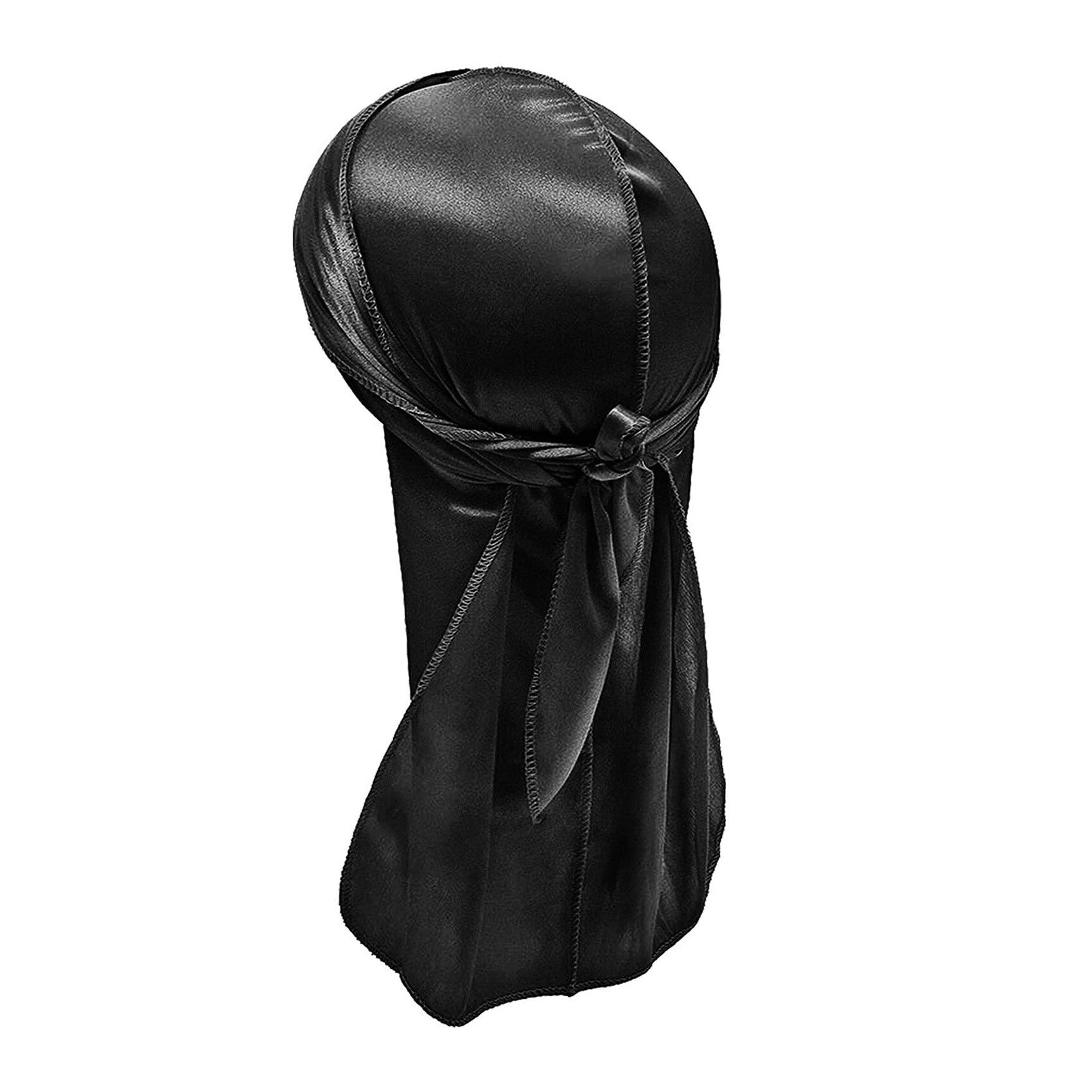 Durag / Du-rag / Do-rag / Bandana Silky - Unisex - Nero