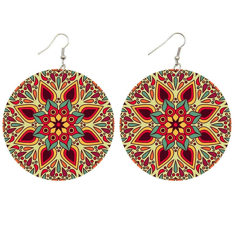 Fiore rosso/giallo | Orecchini di ispirazione africana