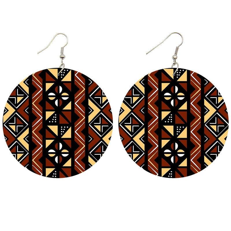 Tessuto di fango beige marrone / bogolan | Orecchini di ispirazione africana