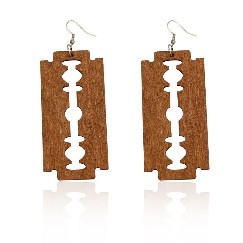 Lama Brown Razer - Orecchini di ispirazione africana