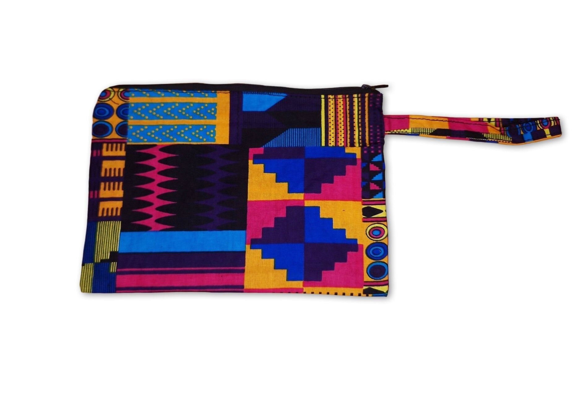Astuccio per il trucco / Astuccio per matite / Borsa per cosmetici / Portamonete con stampa africana - Kente multicolore