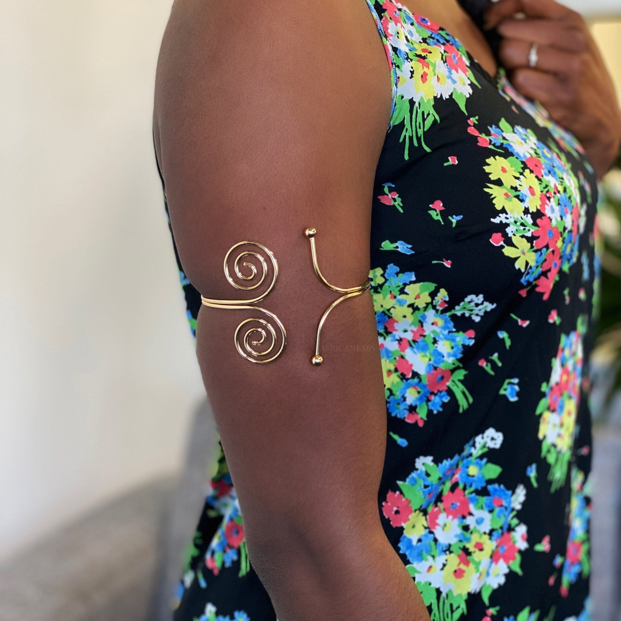 Bracciale rigido da braccio in stile africano - Gioielli - Principessa - Oro