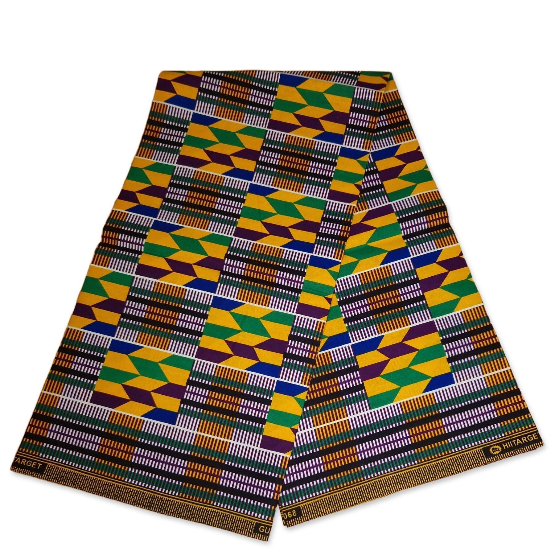 6 iarde - Tessuto stampato kente africano / Tessuto cerato KENTE Ghana KT-3109 - 100% cotone