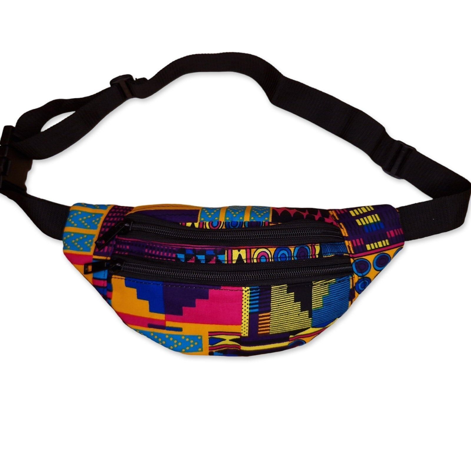 Marsupio con stampa africana - Kente multicolore - Marsupio Ankara / Marsupio / Borsa da festival con tracolla regolabile