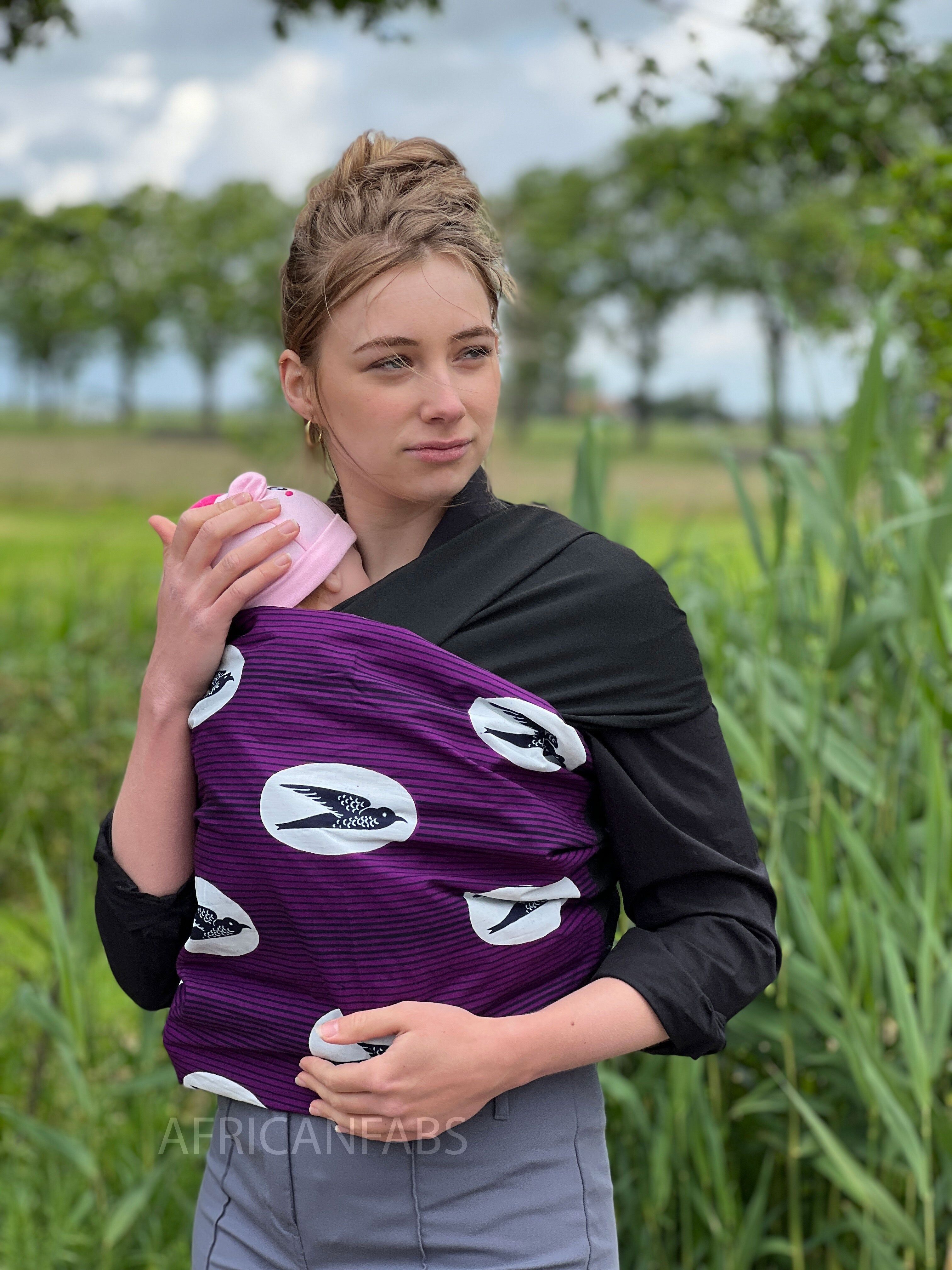 Marsupio porta-bebè con stampa africana - Speed ​​bird Purple