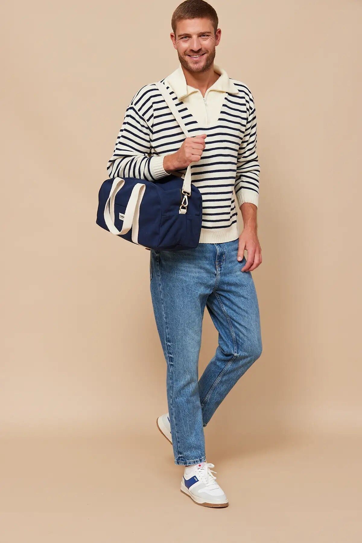 Charlie Navy Corduroy Bowling Bag