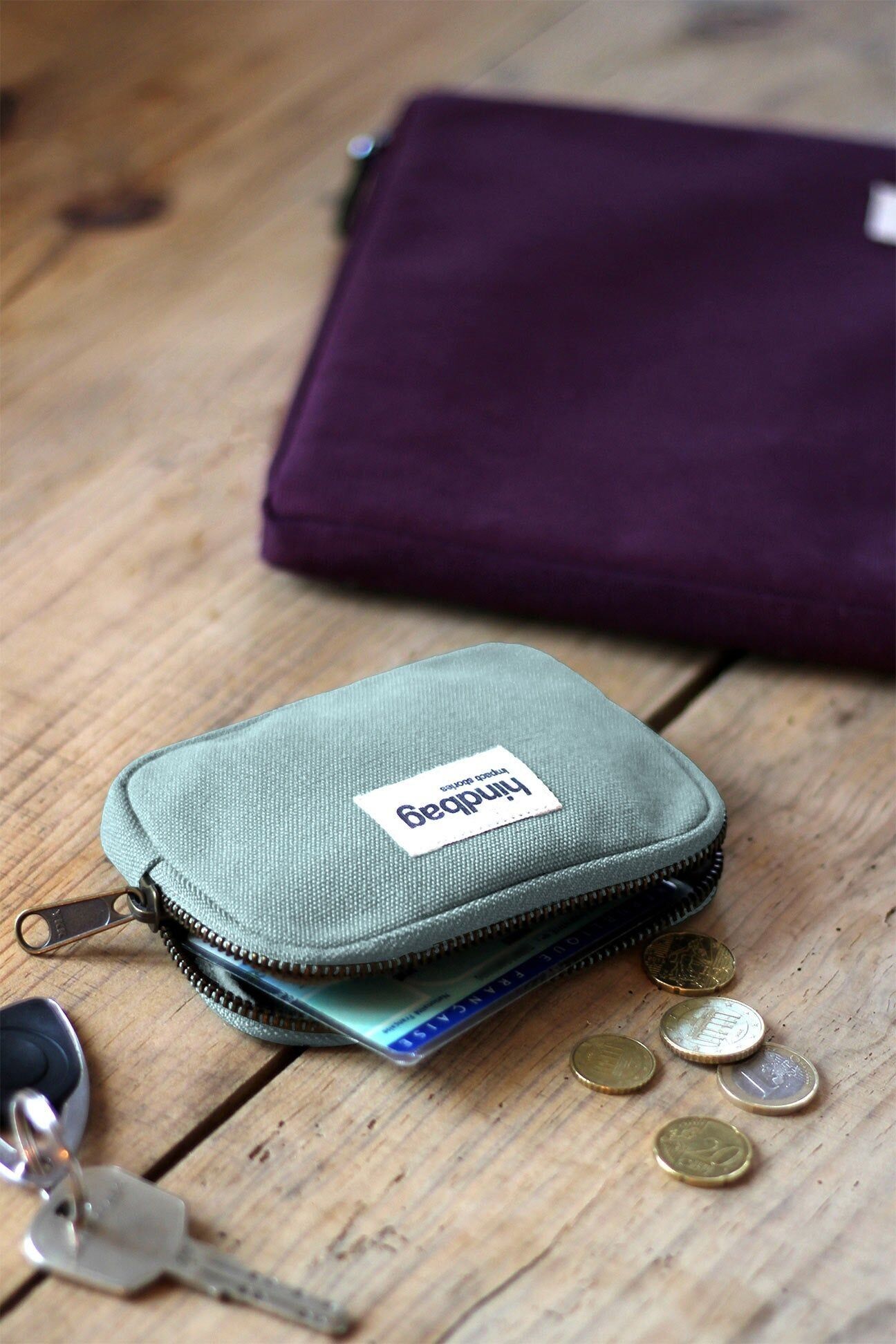 Lili Sage green coin purse