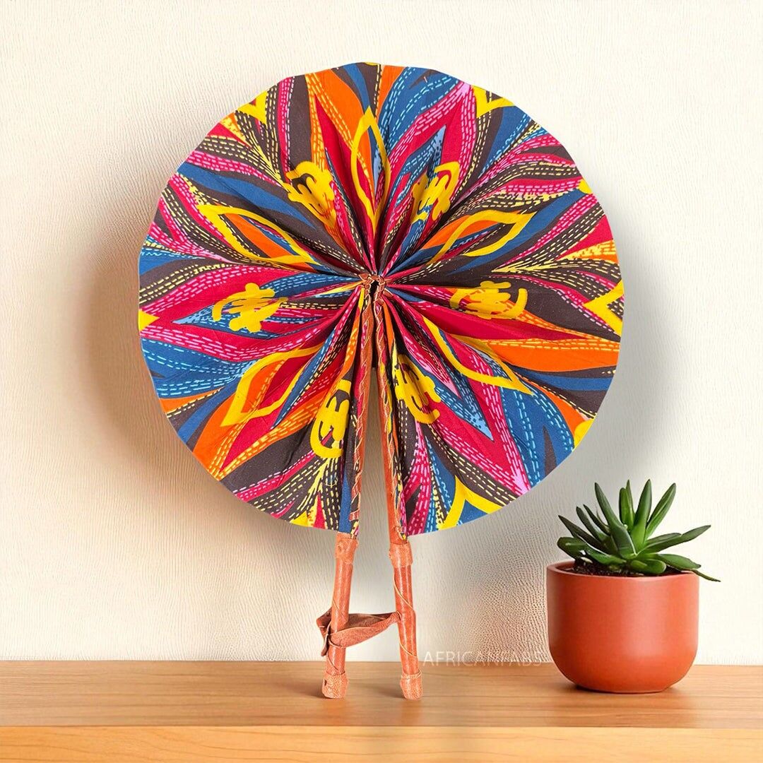 Ventaglio africano - Ventaglio con stampa Ankara - Odeneho - Multicolore