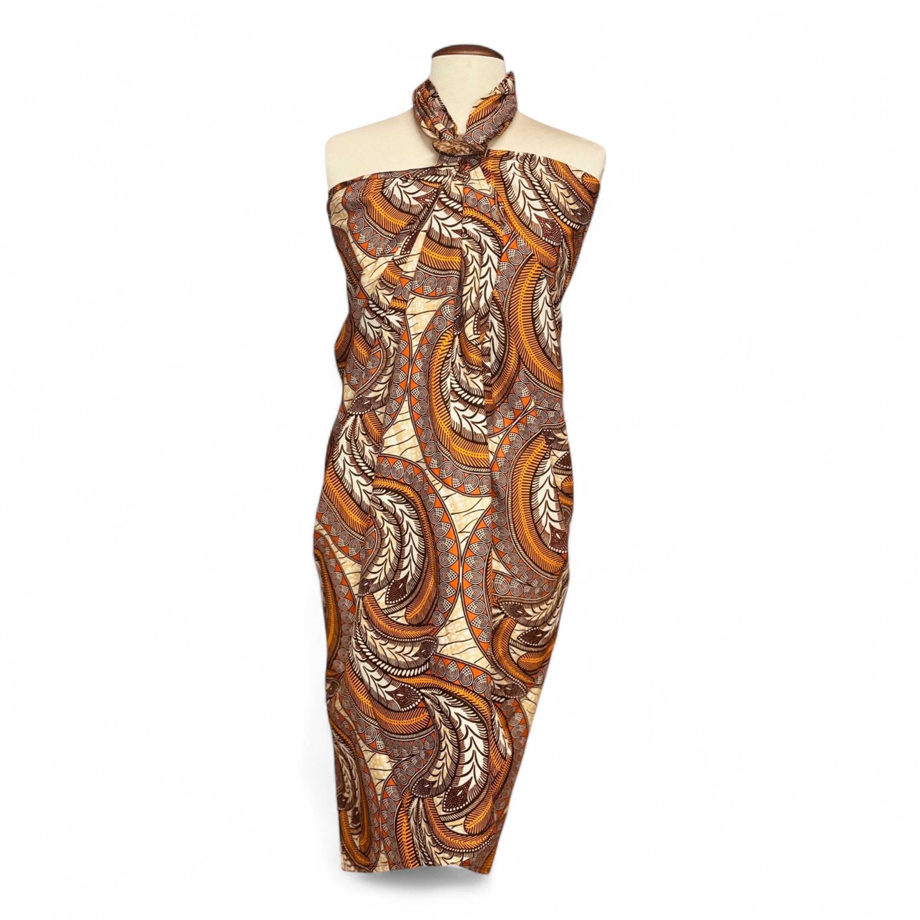 Sarong / pareo - Gonna avvolgente da spiaggia in cotone / fascia porta-bebè - Beige Feather