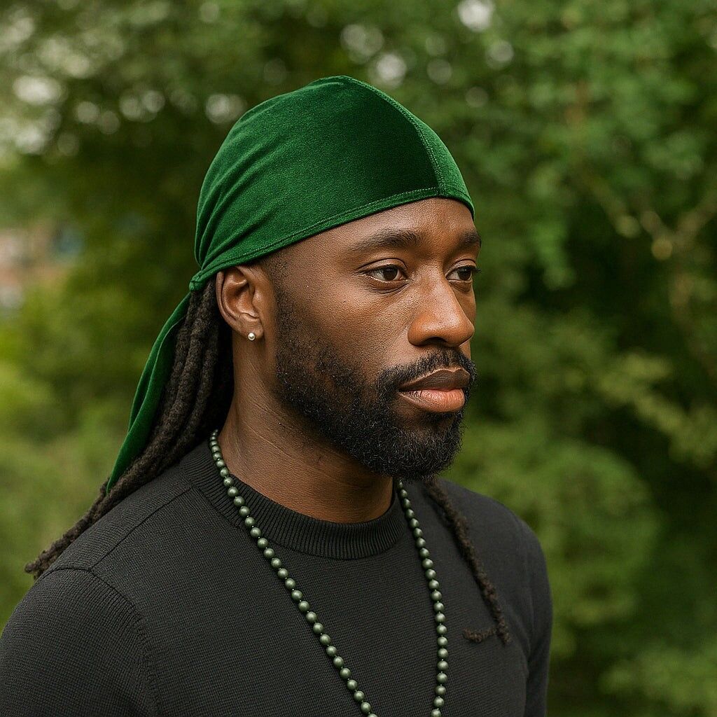 Velluto Durag / Du-rag / Do-rag / Bandana - Unisex - Verde