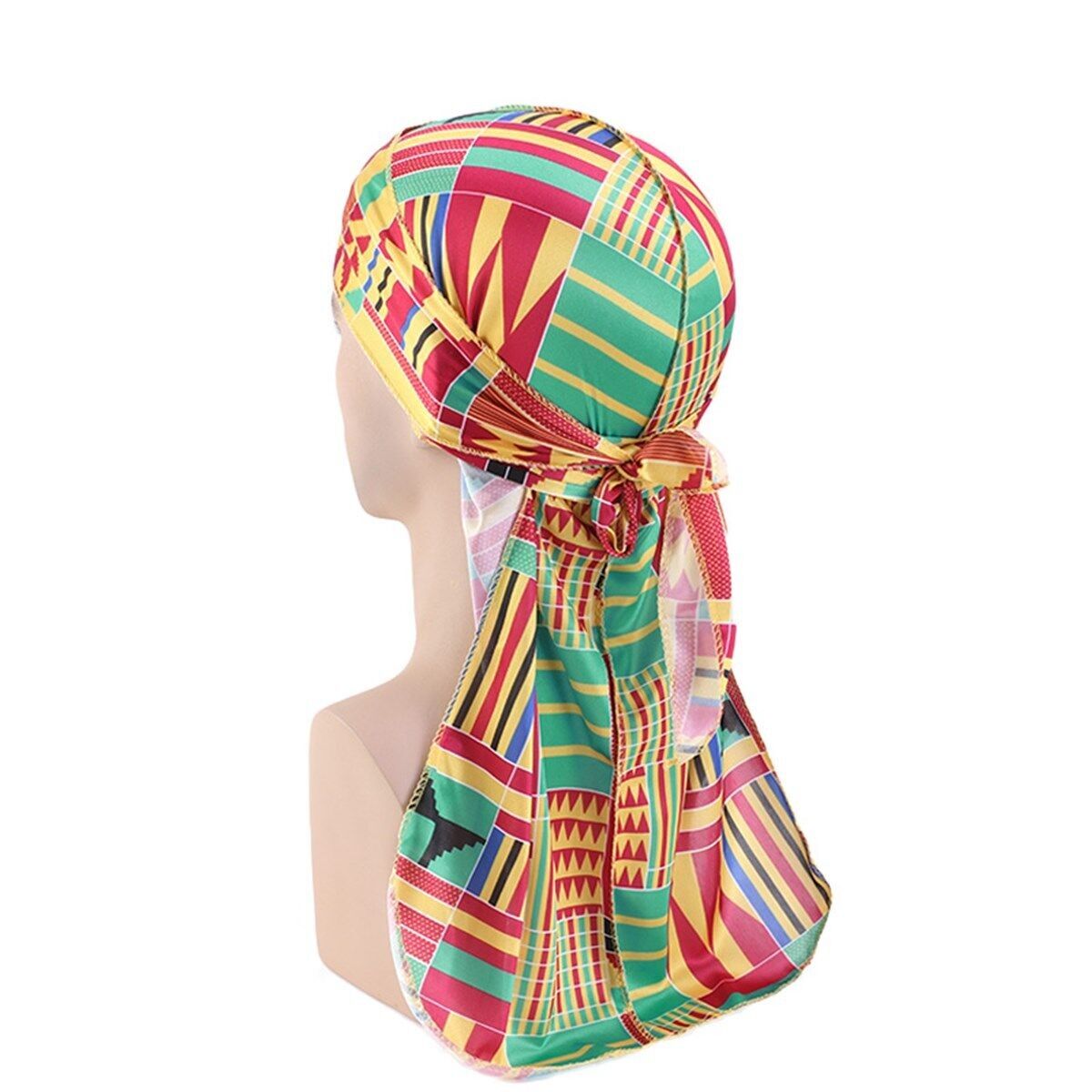 Durag / Du-rag / Do-rag / Bandana - Unisex - Stampa Kente Verde