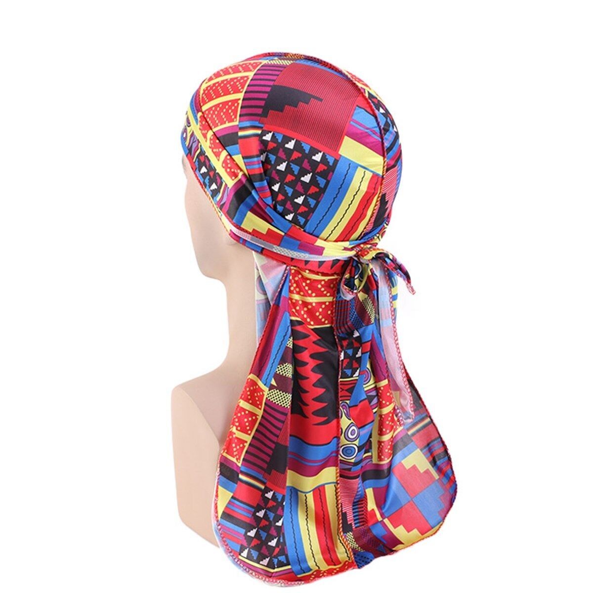 Durag / Du-rag / Do-rag / Bandana - Unisex - Stampa Kente Rosso