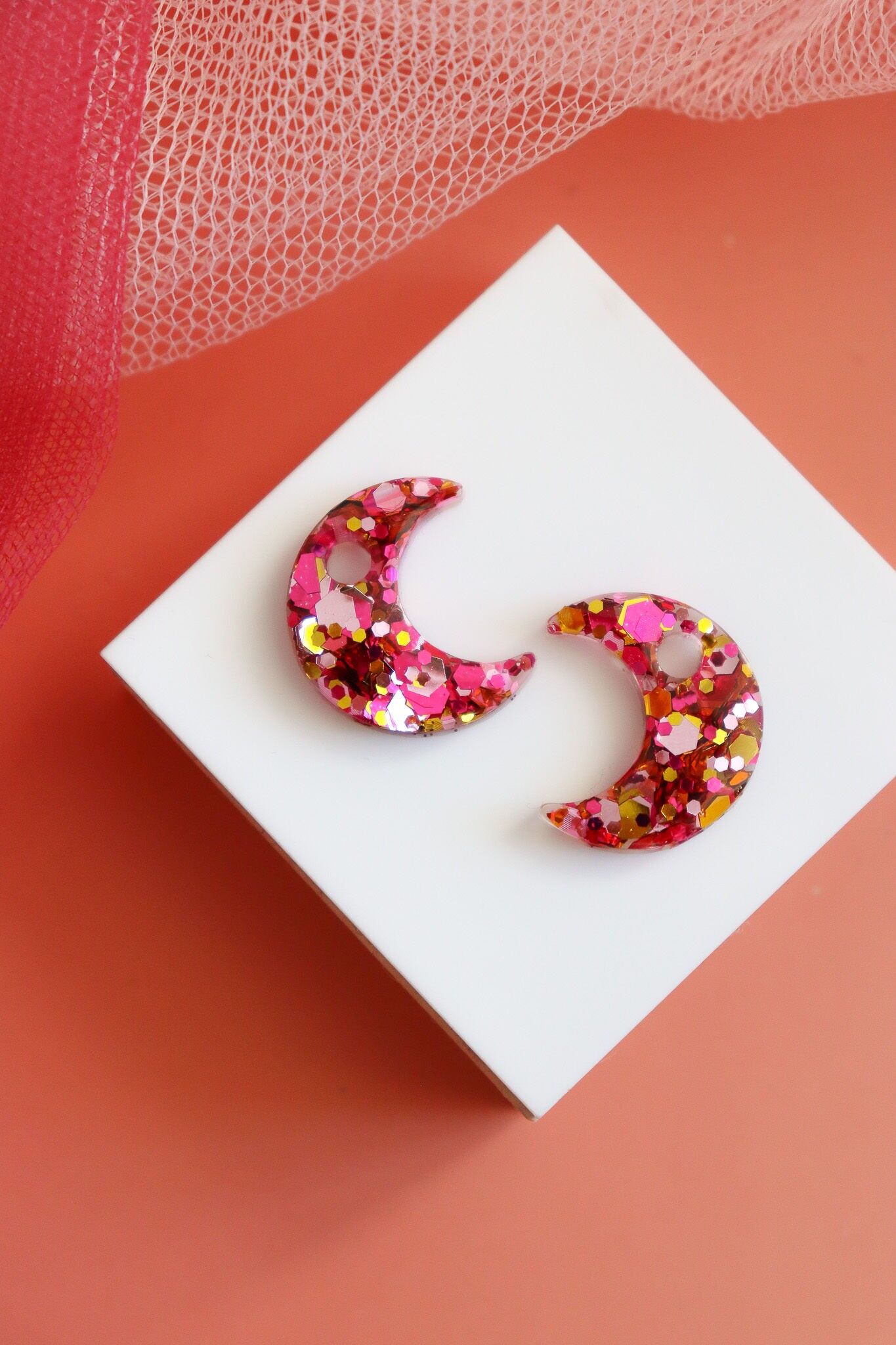 Mond-Sonnenuntergang-Ohrringe im kreolischen Stil