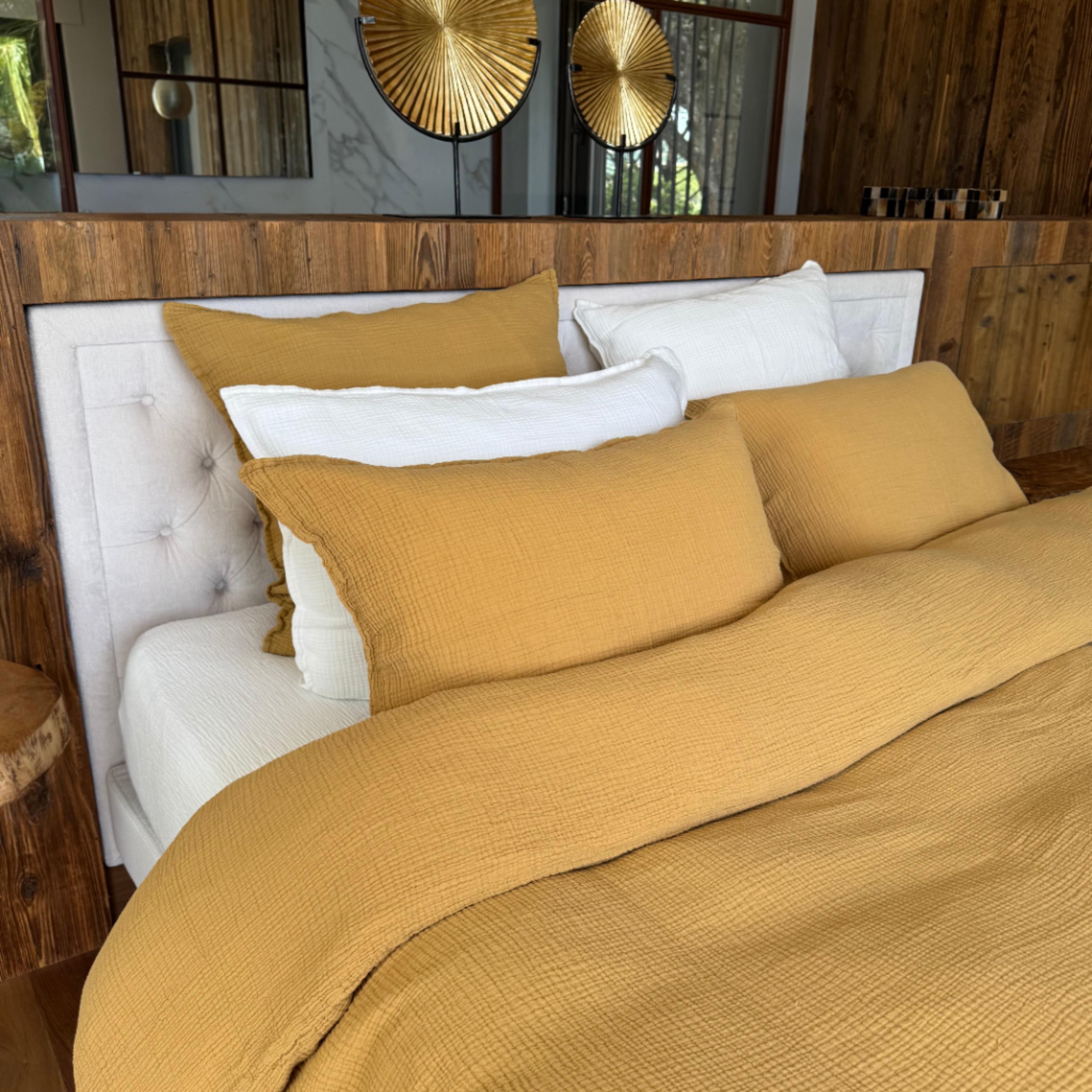 Housse de couette gaze de coton curry 260X240 CM