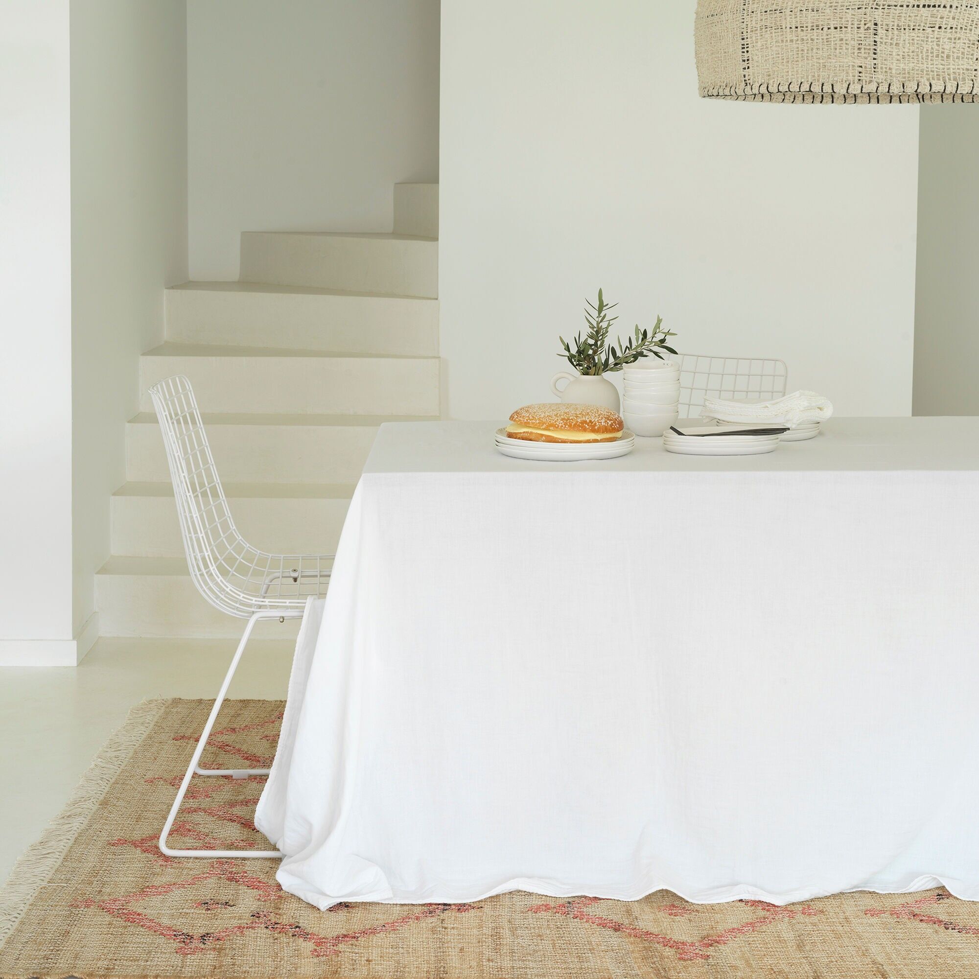 Nappe Gaze de Coton Bianco 180X350 CM