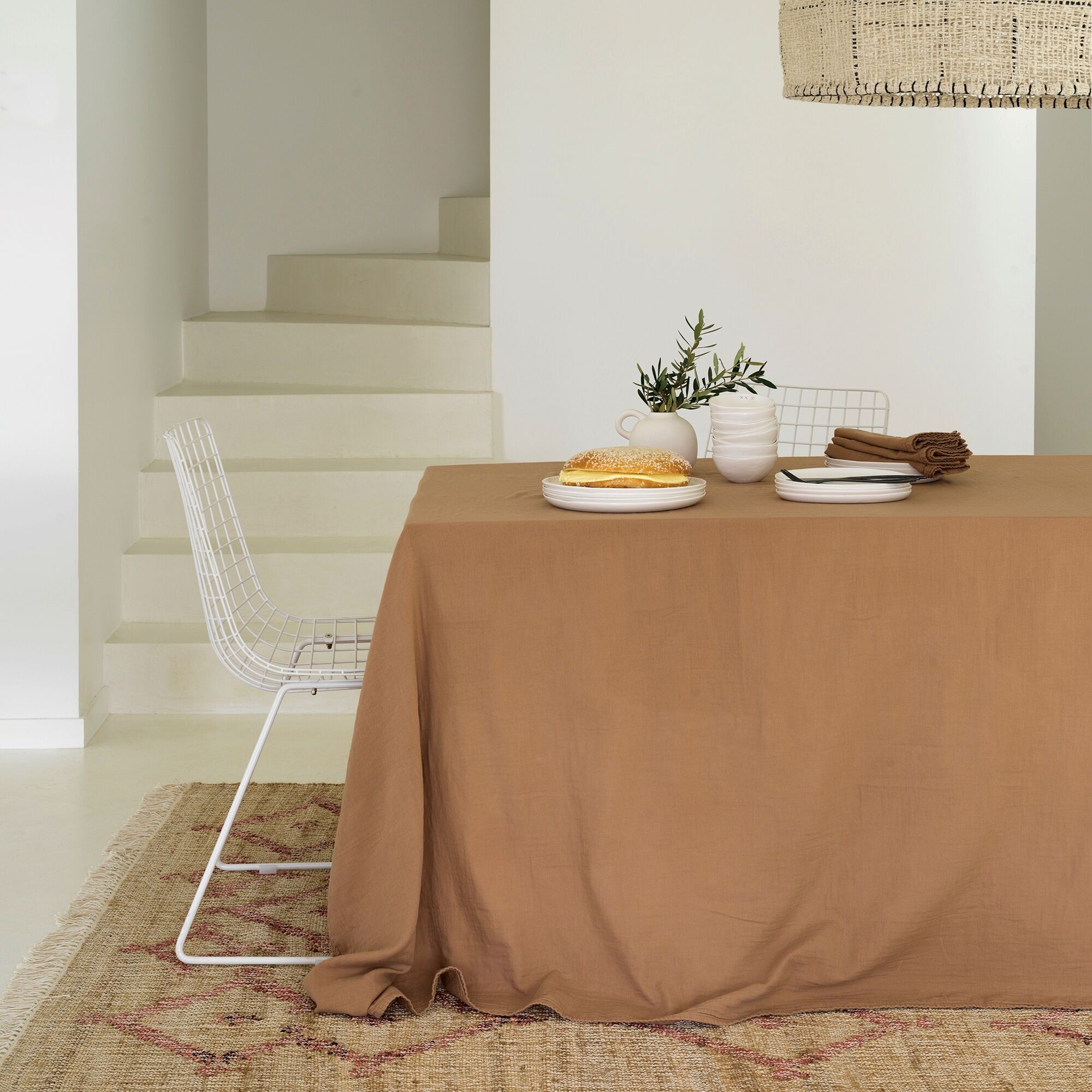 Nappe gaze de de coton tabac 180X350 CM
