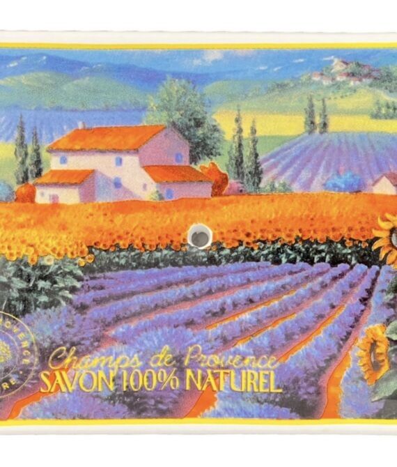 PORTASAPONE LAVANDA A 3 SEZIONI CON BORDO GIALLO