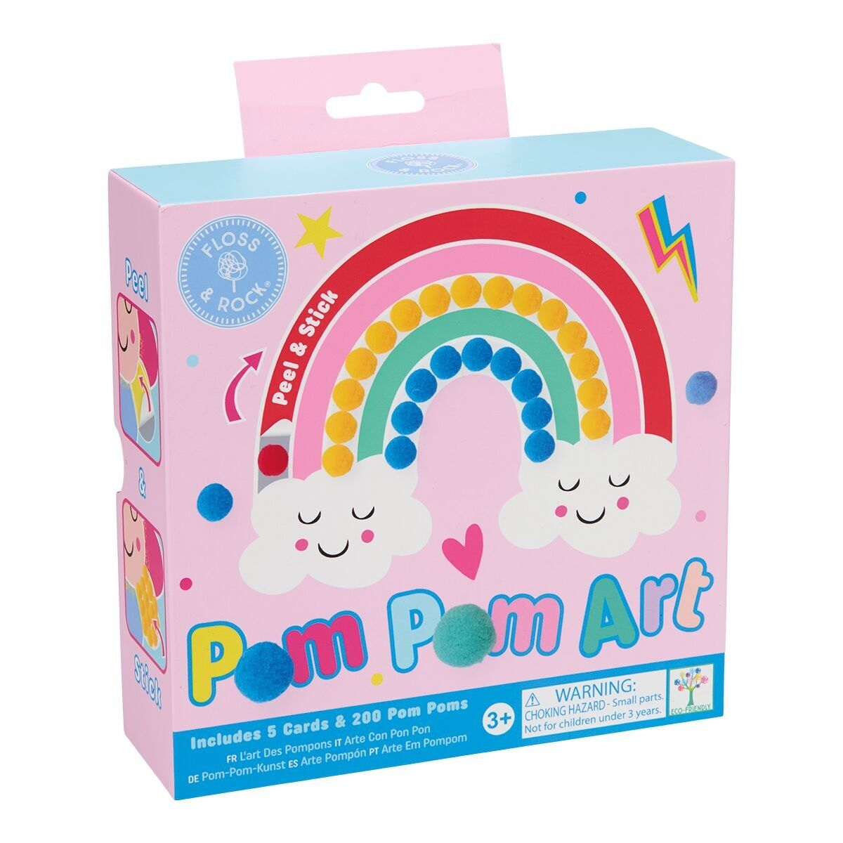 Art de pompons de fée arc-en-ciel