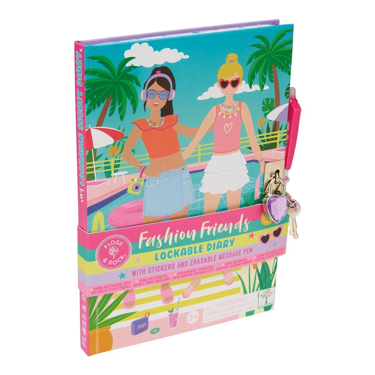 Agenda à cadenas Fashion Friends (3 modèles, 2 de chaque)