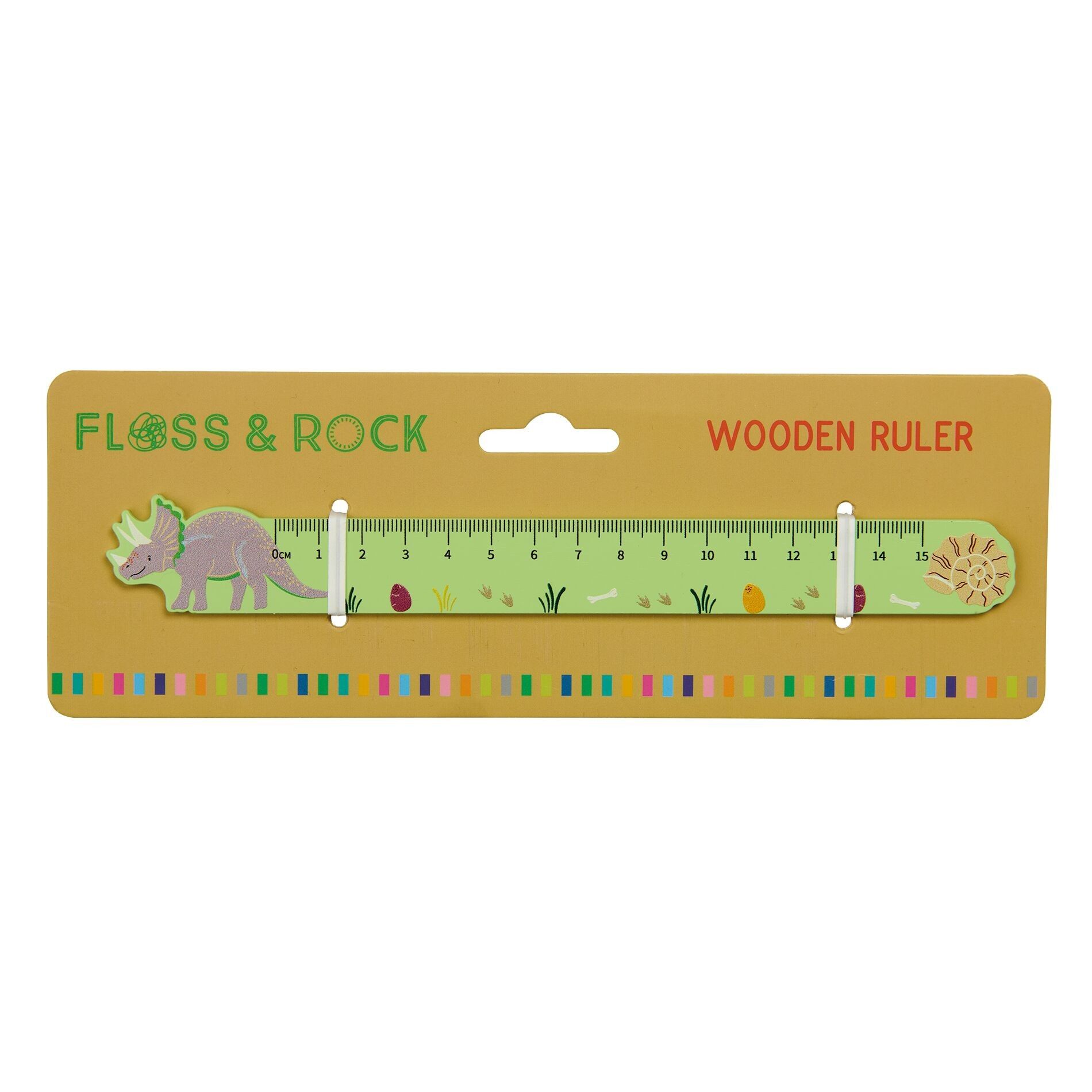 Regla de madera de dinosaurio
