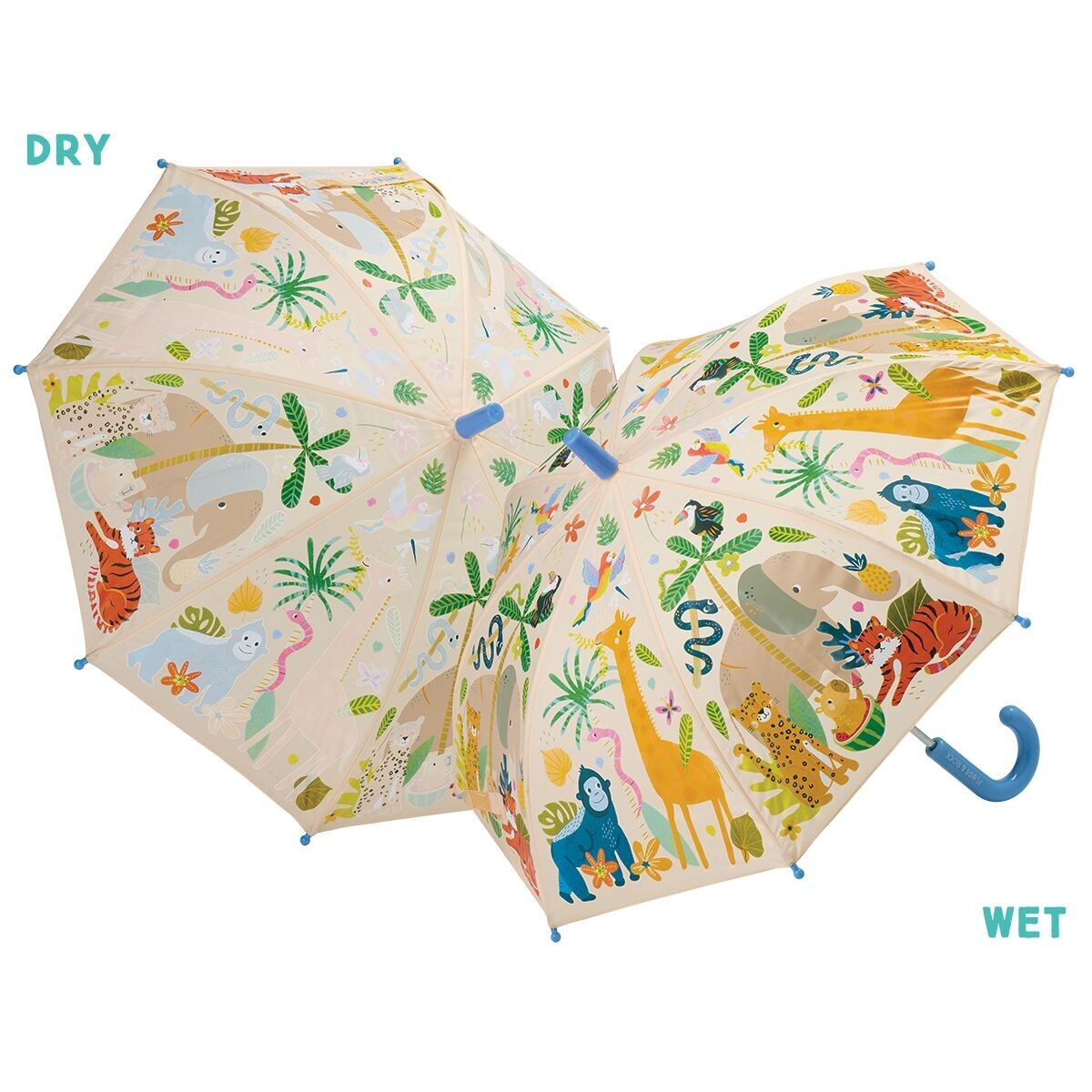 Paraguas que cambia de color en la jungla