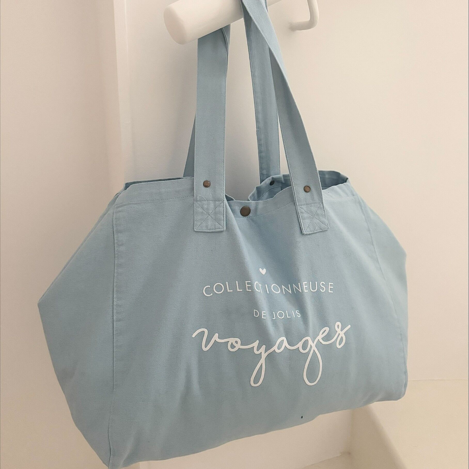 Grand Cabas "Collectionneuse de jolis Voyages" 5 coloris au choix