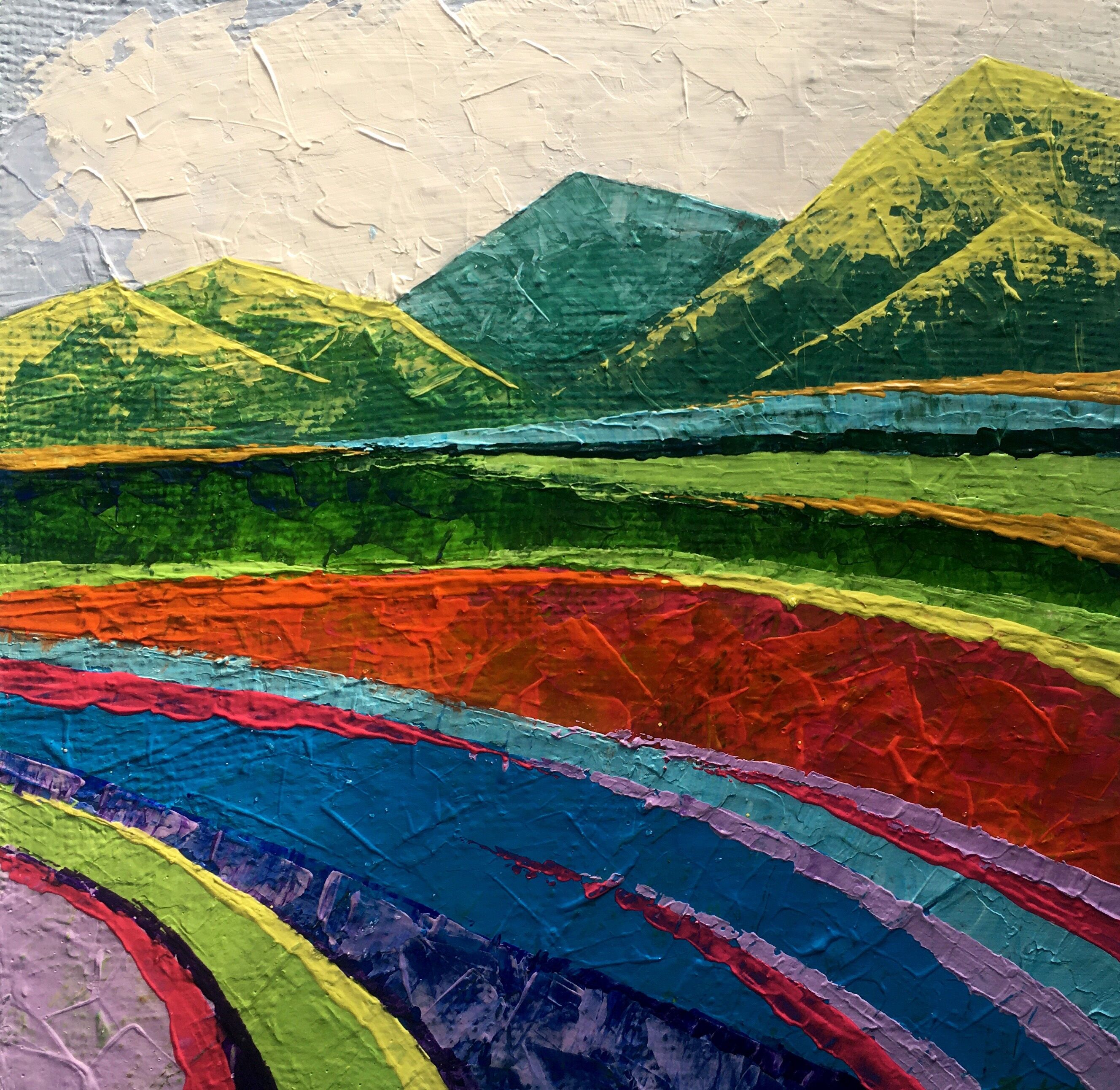 Dipinto ad olio Grandi montagne Zadorozhnya Vita 20x20cm
