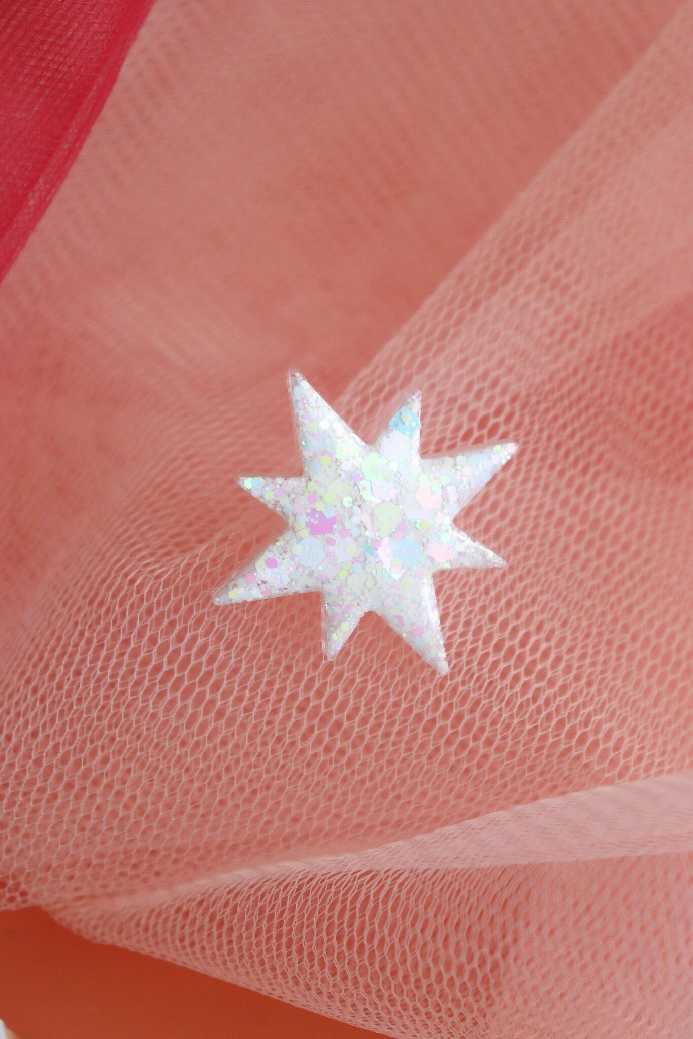 Holographische Brosche „Weißer Abendstern“