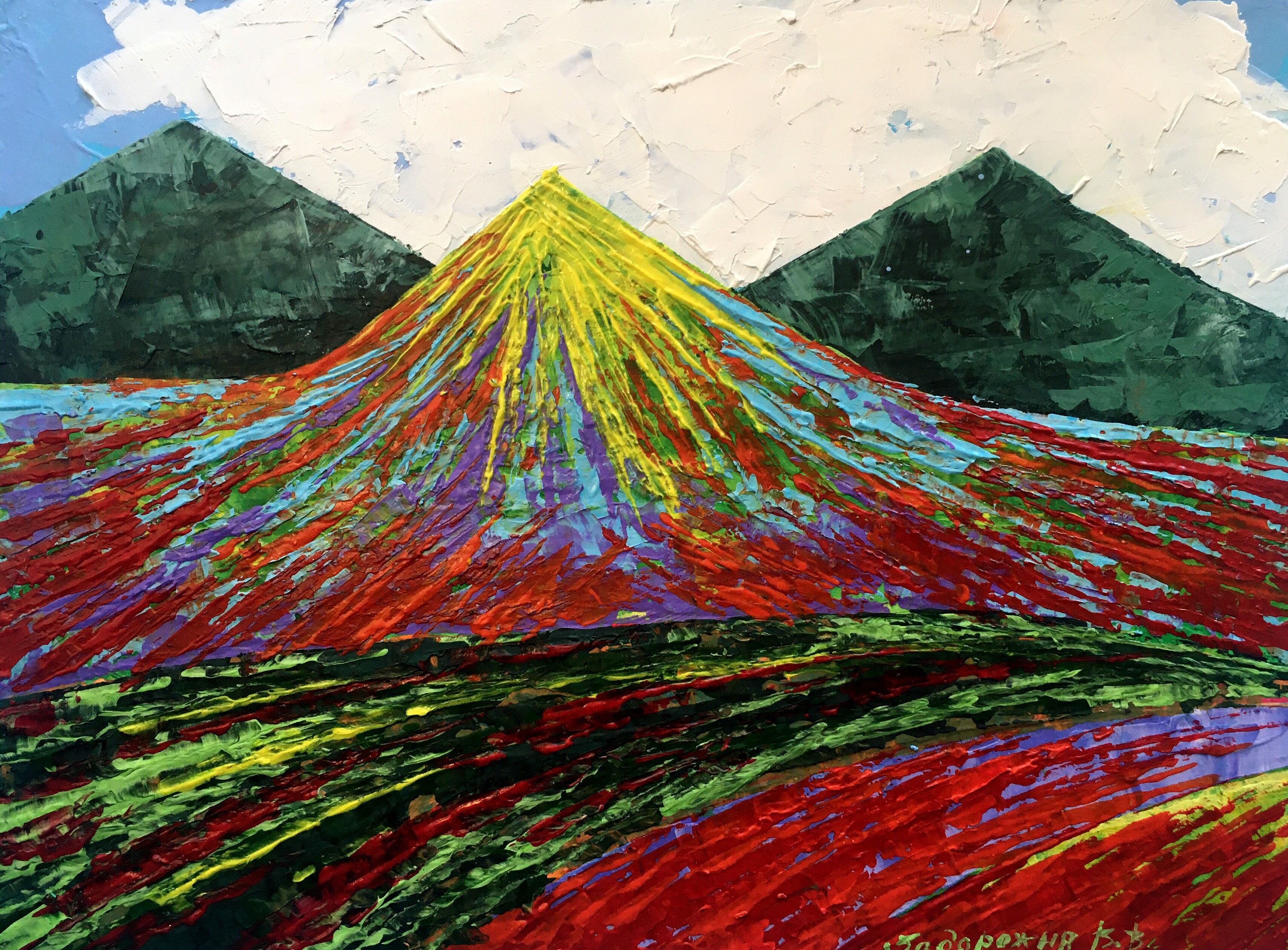 Dipinto ad olio In montagna Zadorozhnya Vita 15x20cm