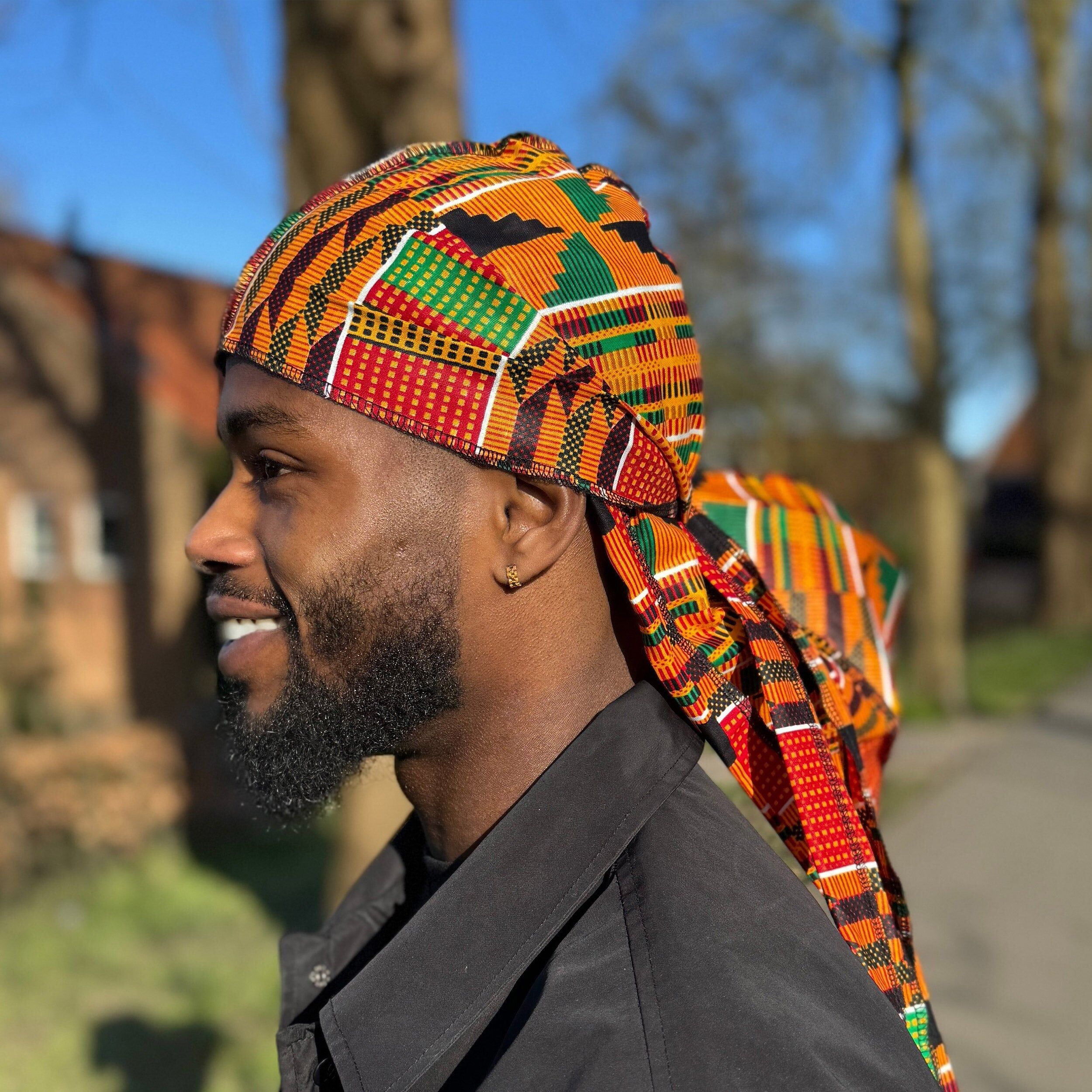 Durag / Du-rag / Do-rag / Bandana - Unisex - Gelb / grün Kente