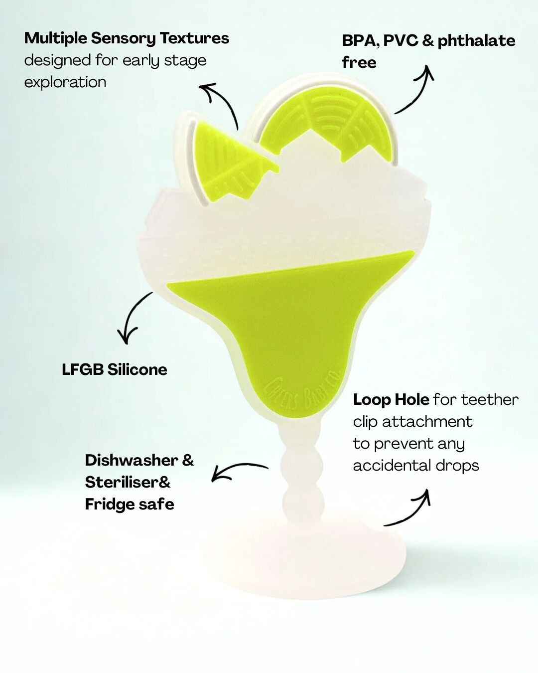 Anneau de dentition et attache assortie Mini-Marg