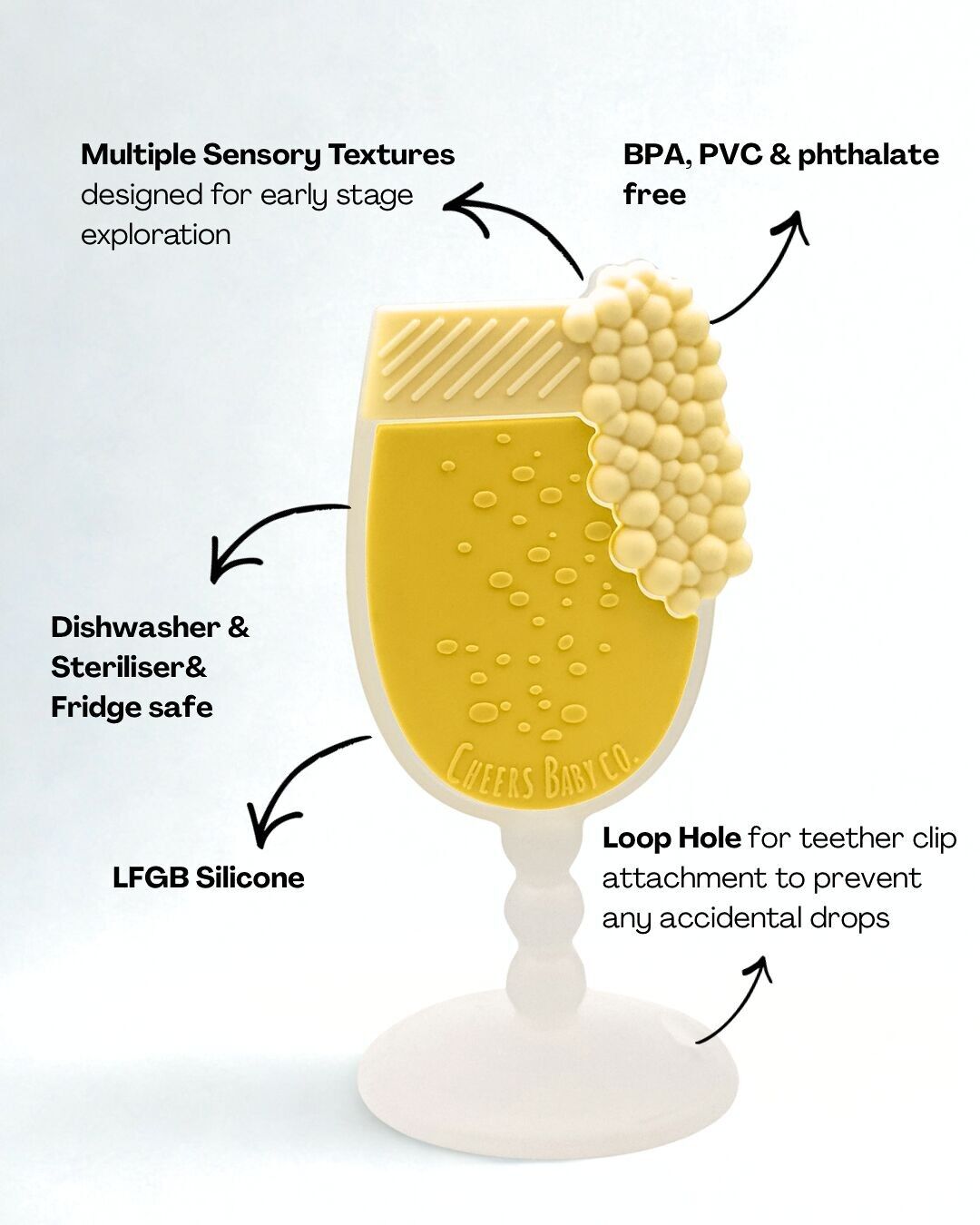 Anneau de dentition et attache assortie Baby Bubbly