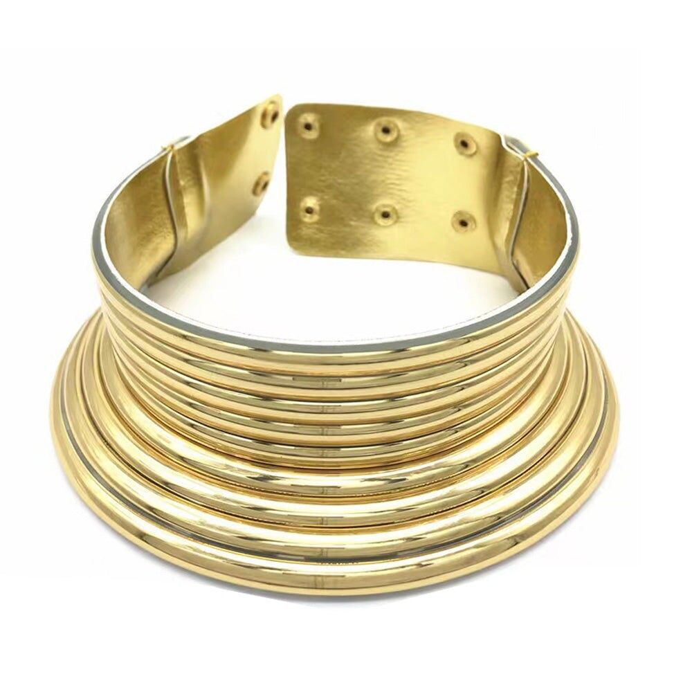Choker im afrikanischen Stil / Hohe Goldkette