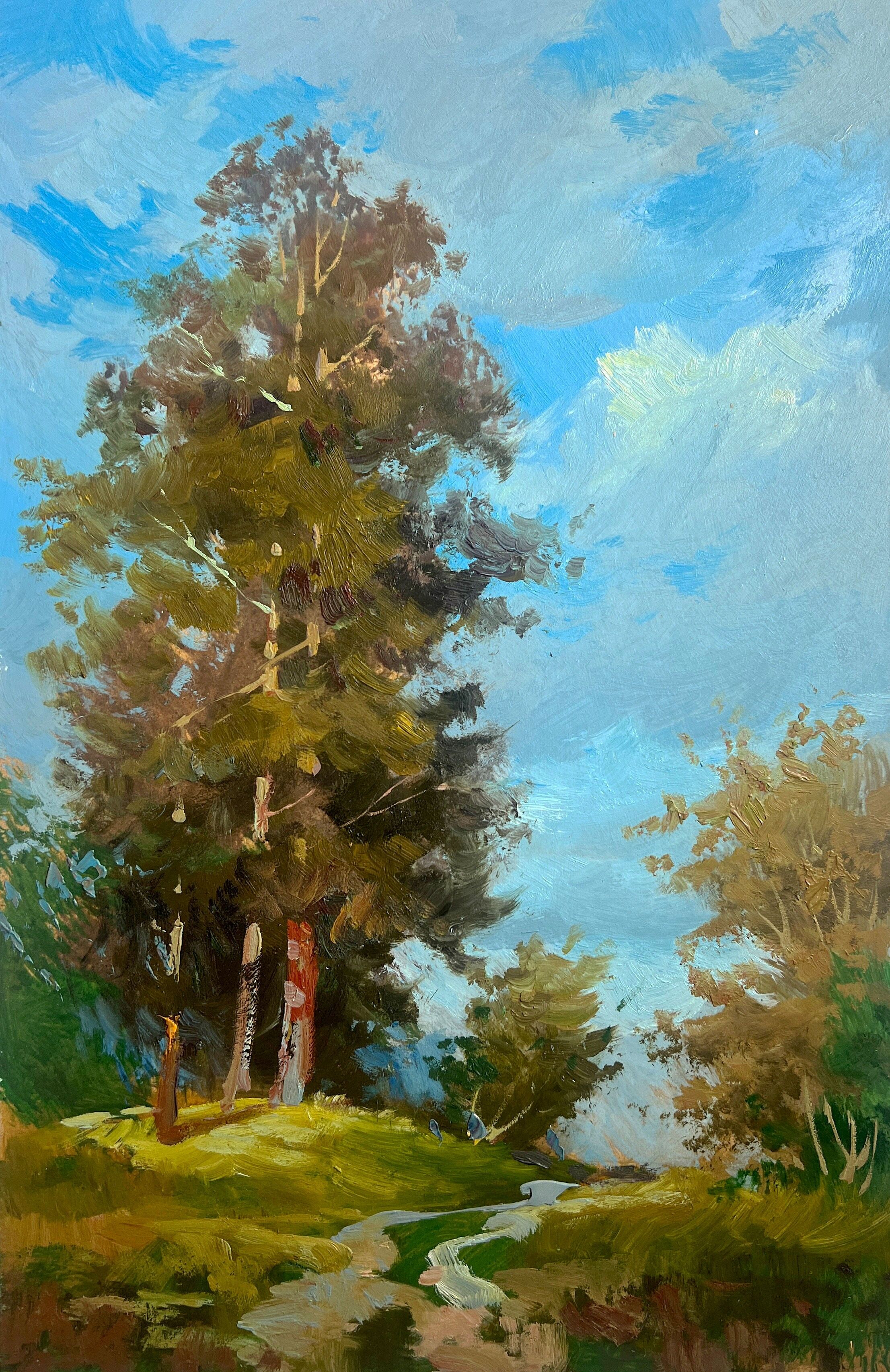 Pintura al óleo Admira el bosque de verano Yuriy Suprunchuk 30x20cm