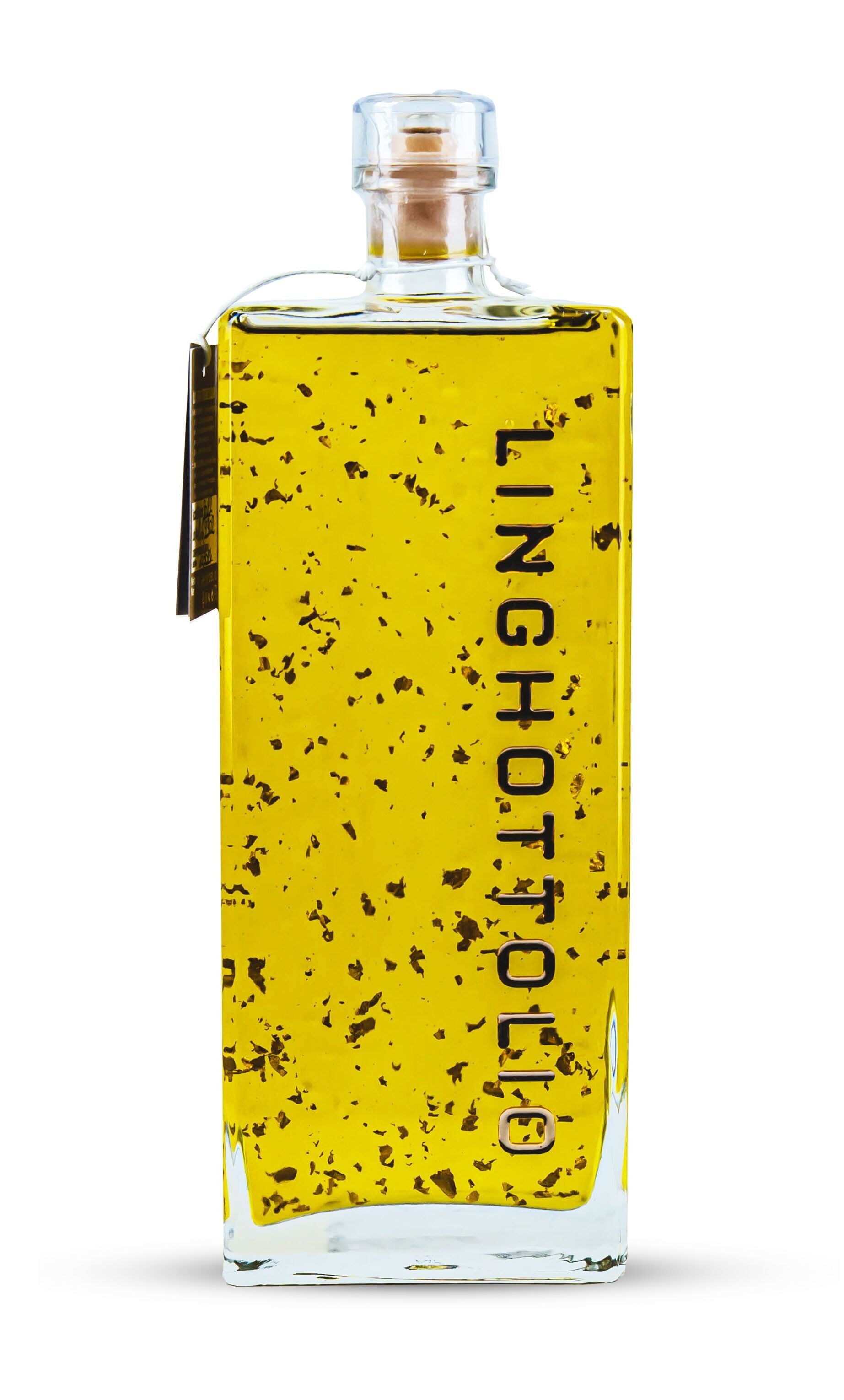 Linghottolio – Huile d'olive extra vierge aux feuilles d'or comestibles (500 ml)