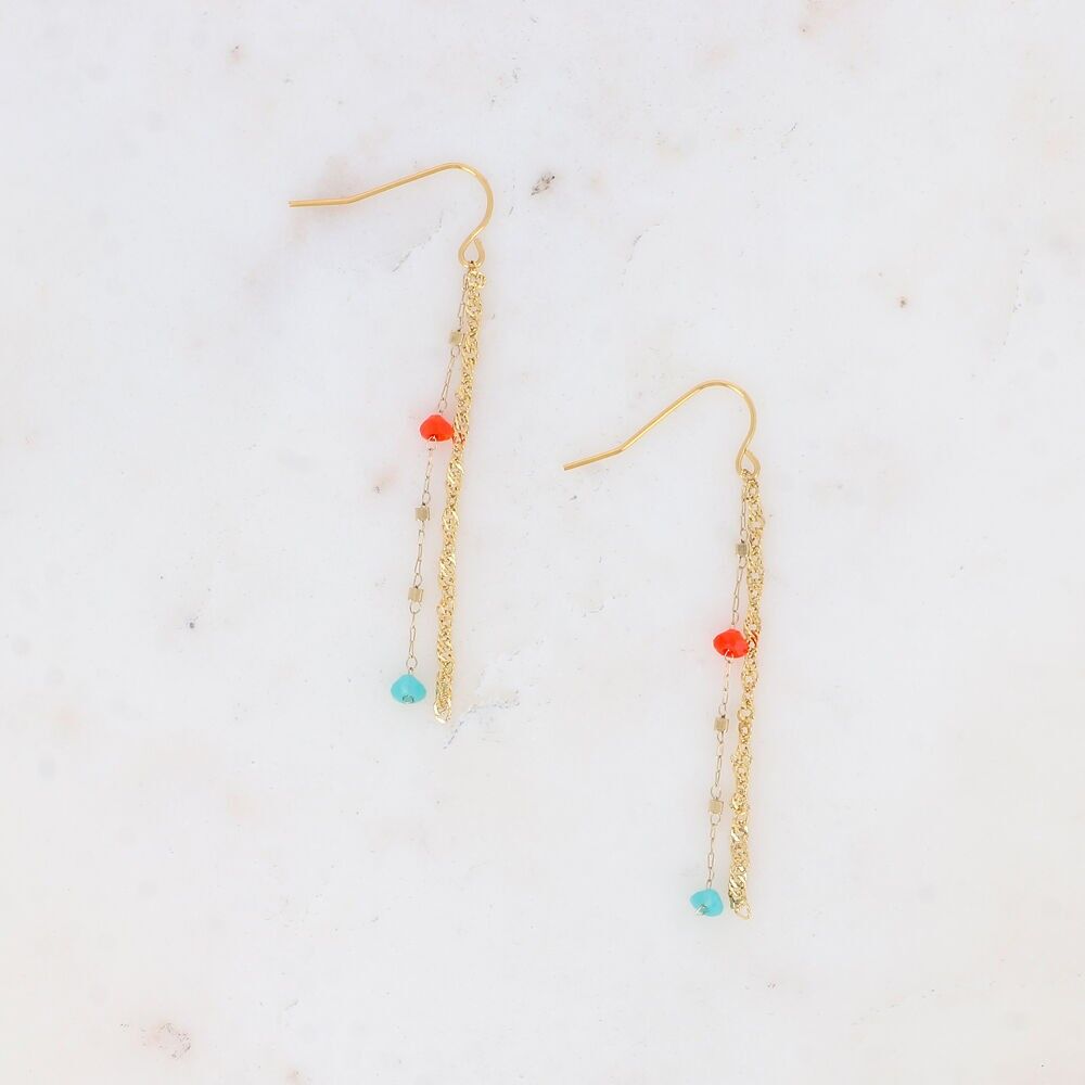 Hook earrings with natural stones