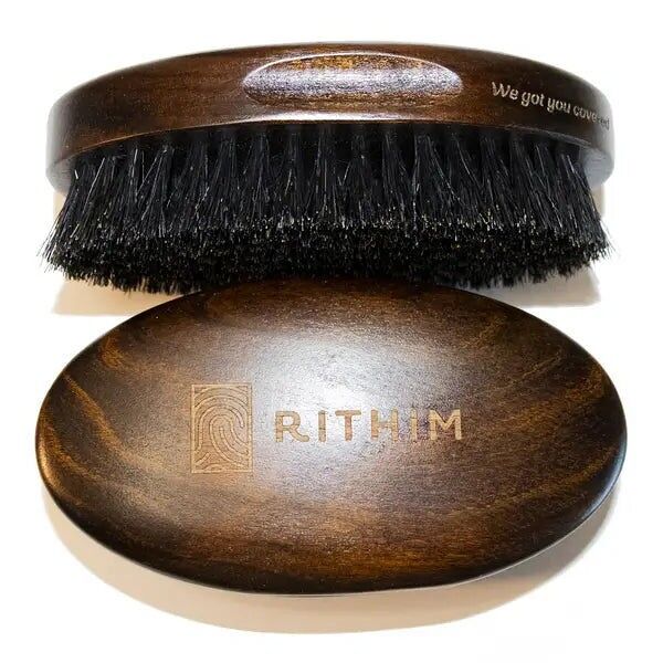 Spazzola per barba Rithim® in pelo di cinghiale naturale e legno di ciliegio