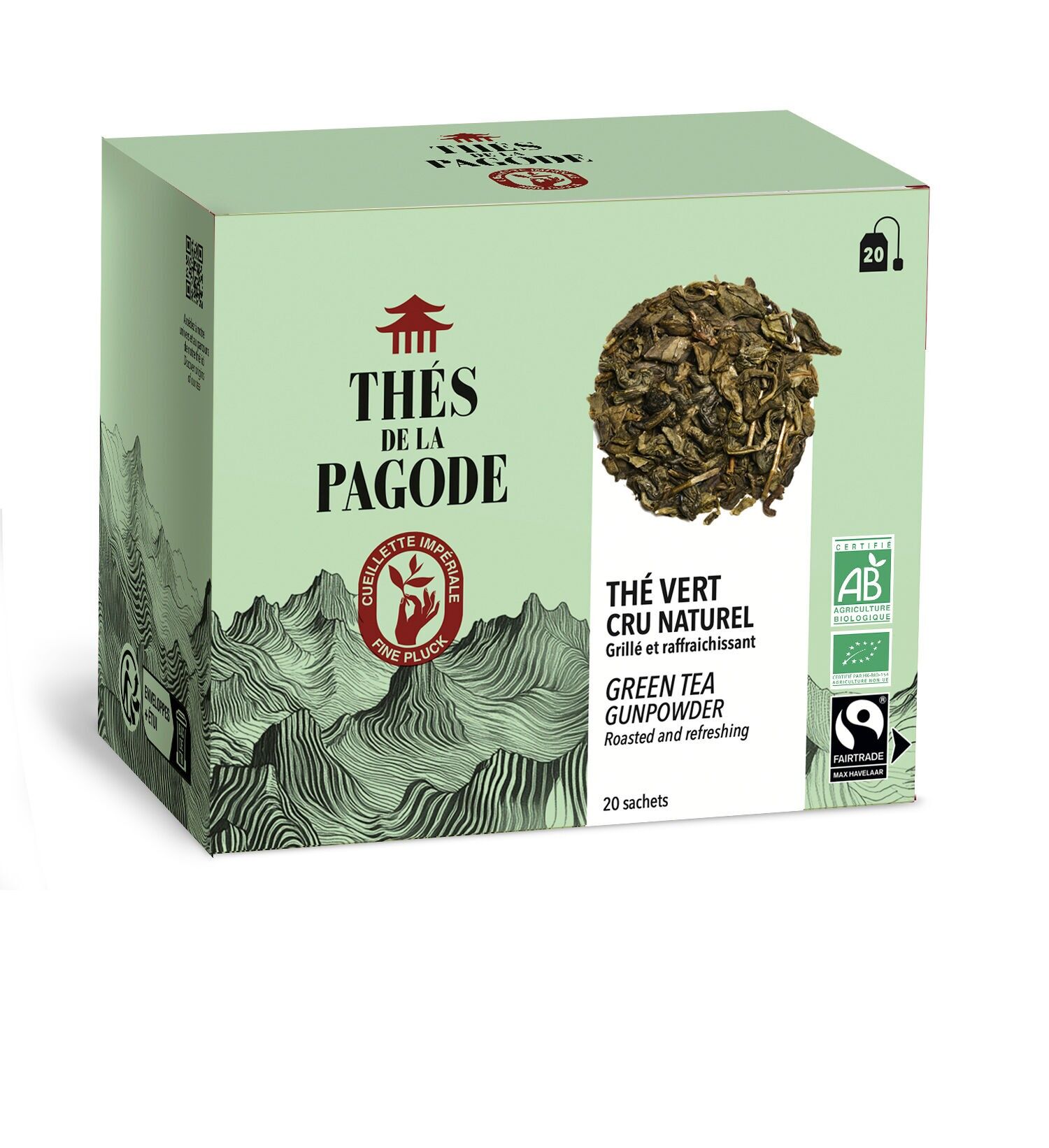 Tè verde naturale crudo biologico - 20 bustine di tè