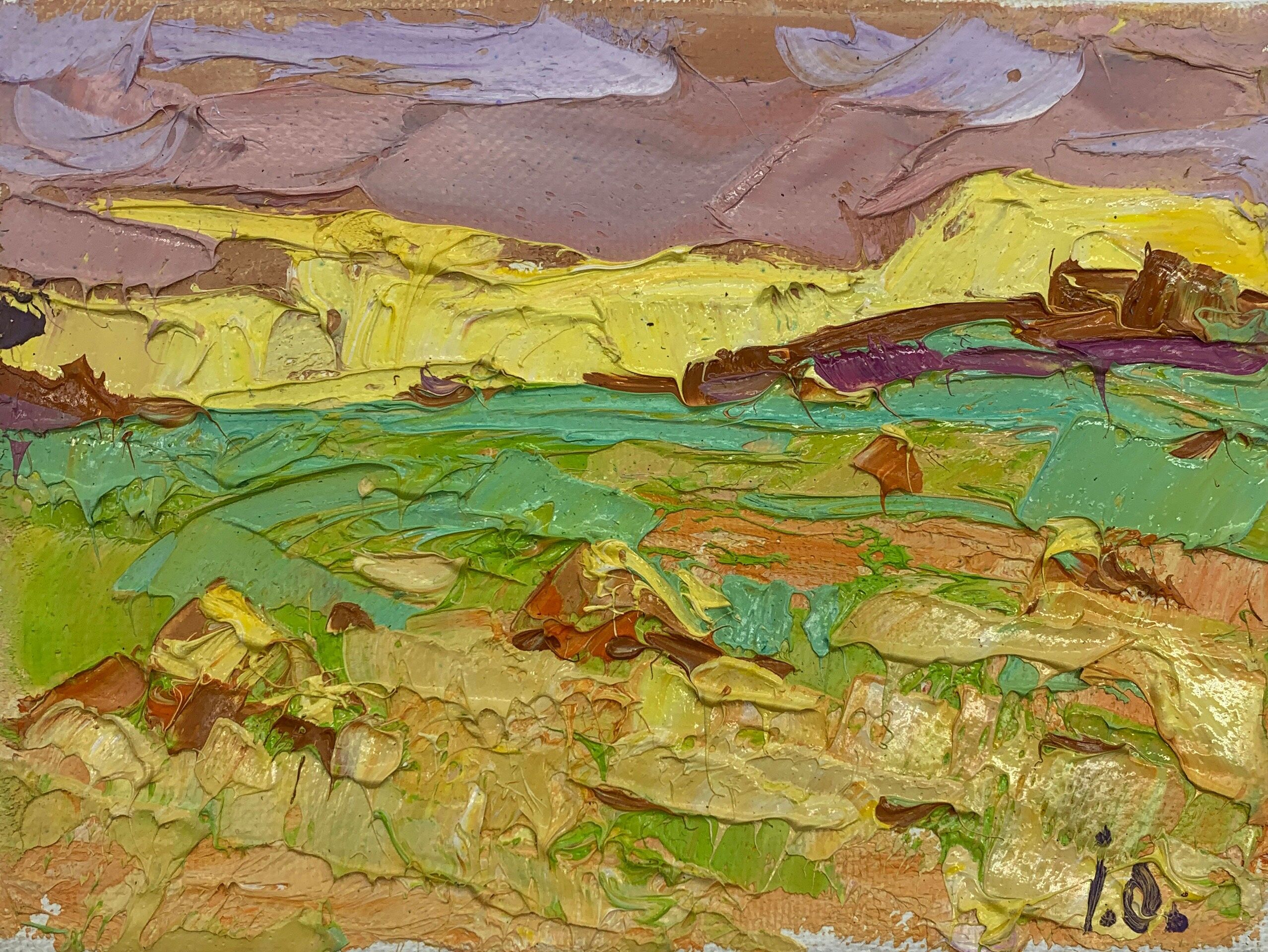 Dipinto ad olio Wide lan Oleksiy Ivanyuk 12x16 cm