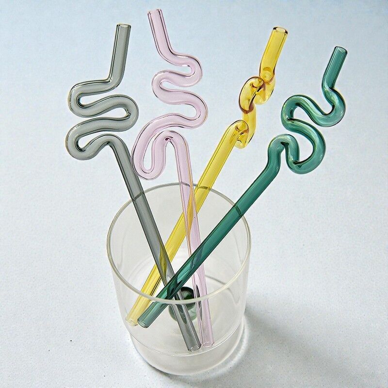 Creative Artistic Heat-Resistant Glass Drinking Straw (20cm)