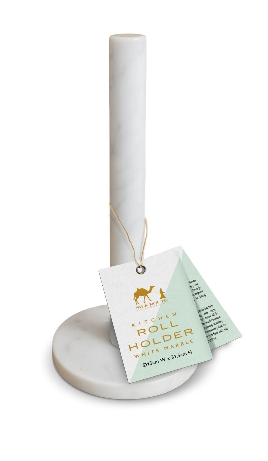 Porte-rouleau de cuisine en marbre blanc