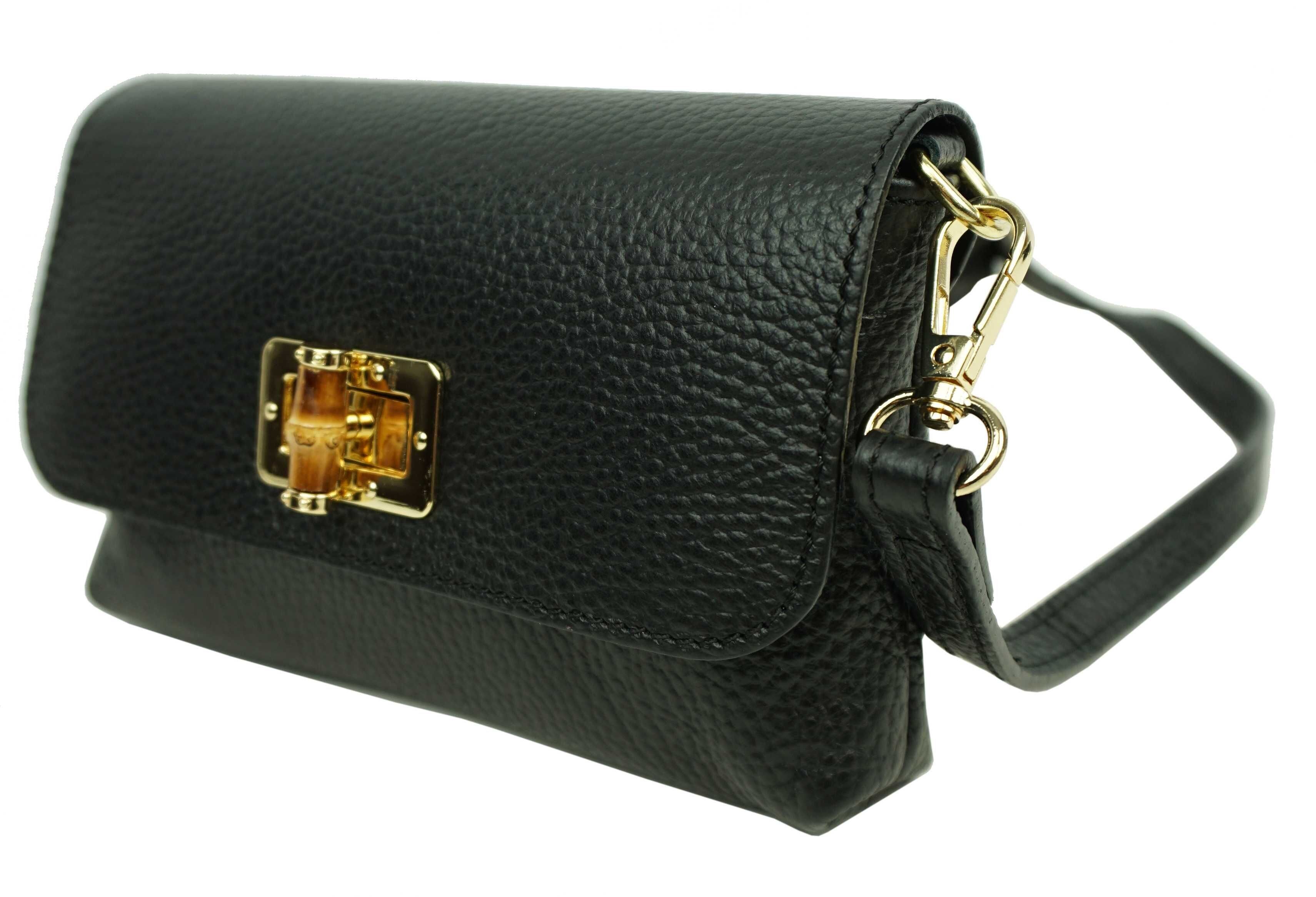 Small leather pouch with bamboo twist lock 77001