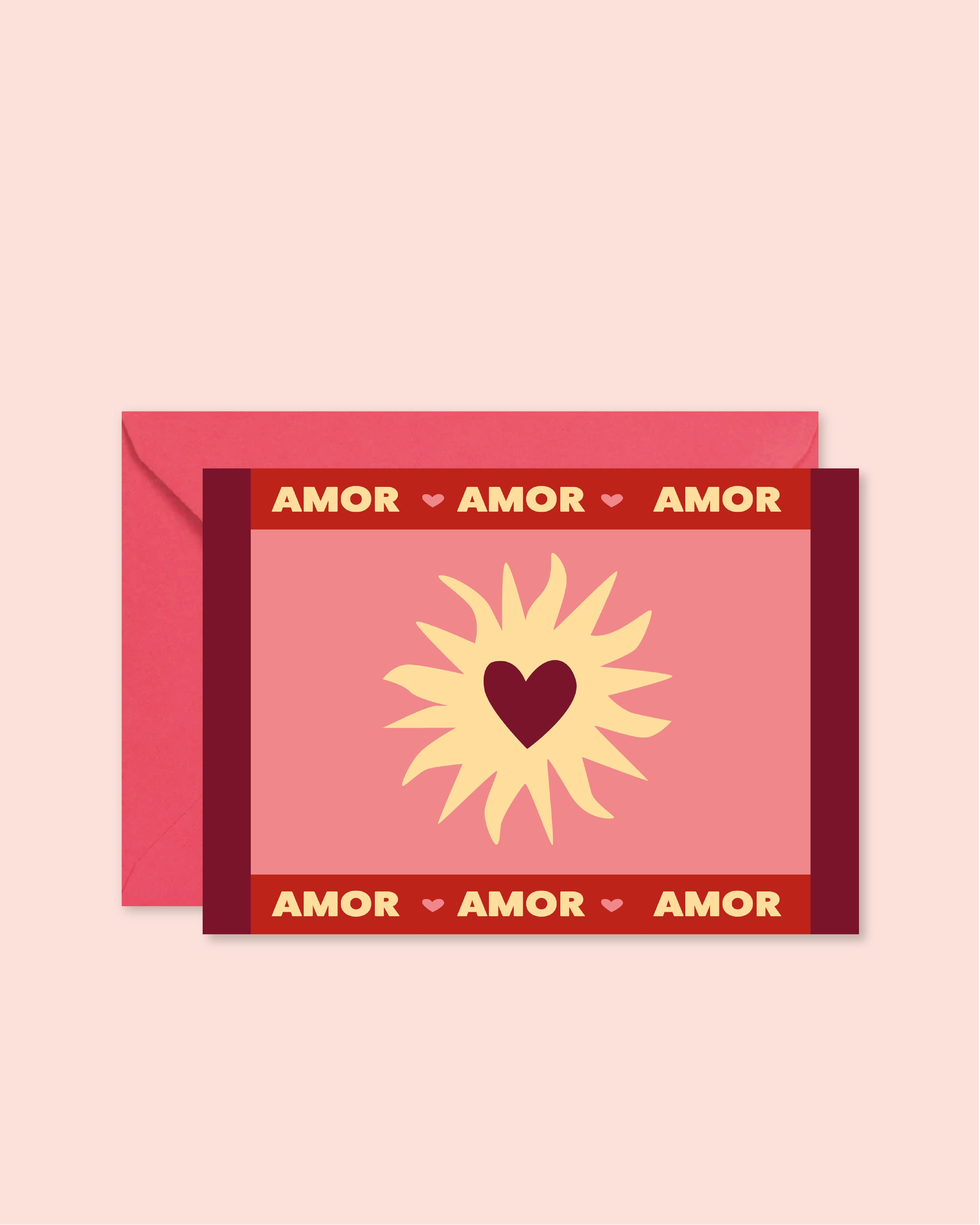 Valentinstagskarte – Amor amor (mit Umschlag)