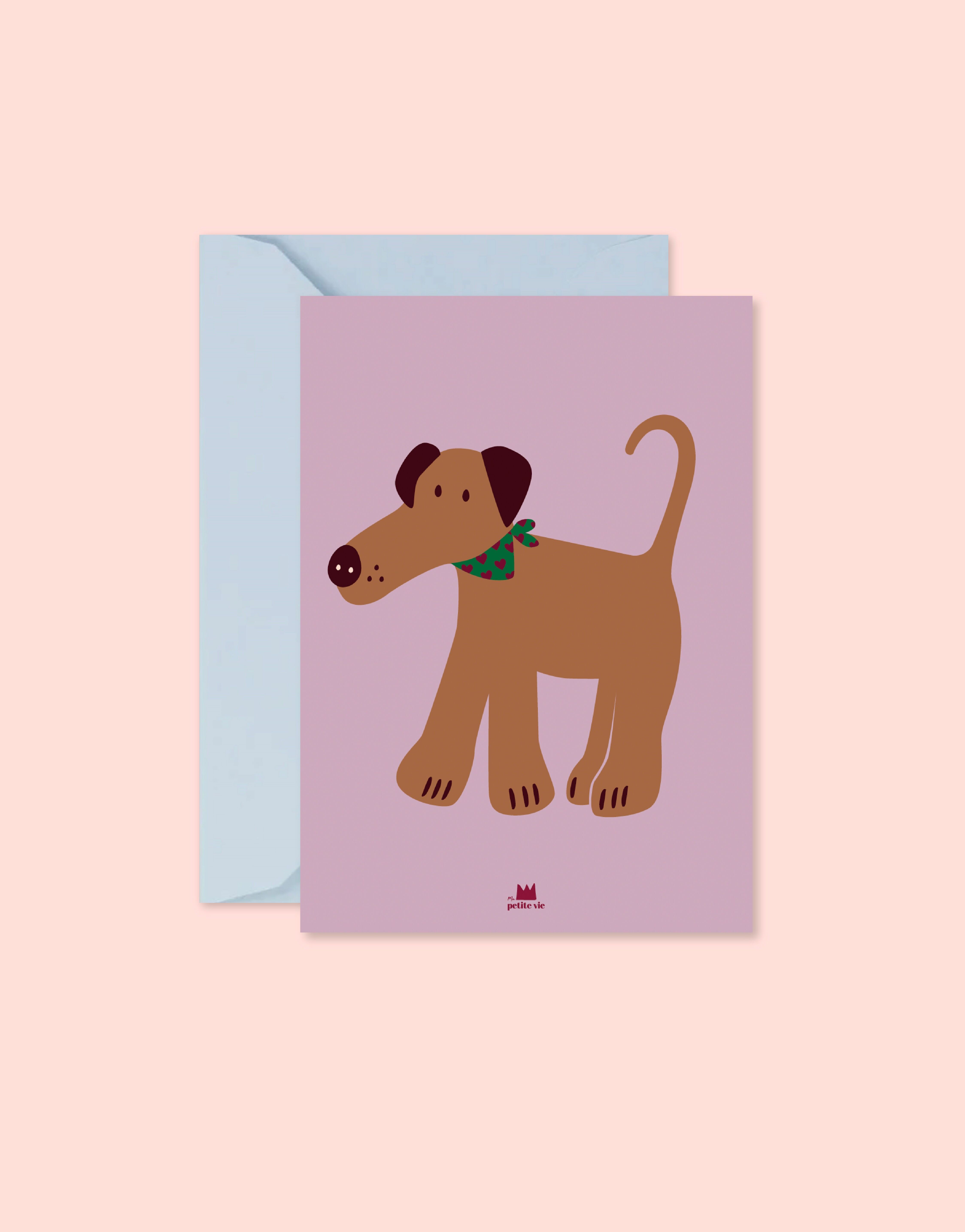 Karte – Hund mit Schal (mit Umschlag)