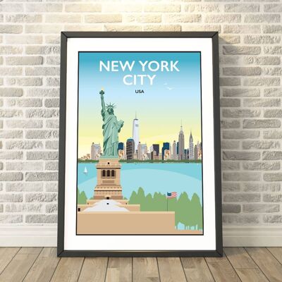 Statue of Liberty, New York City, USA DAWN Print__A3