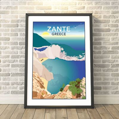 Zante, Zakynthos, Greece Print__A3