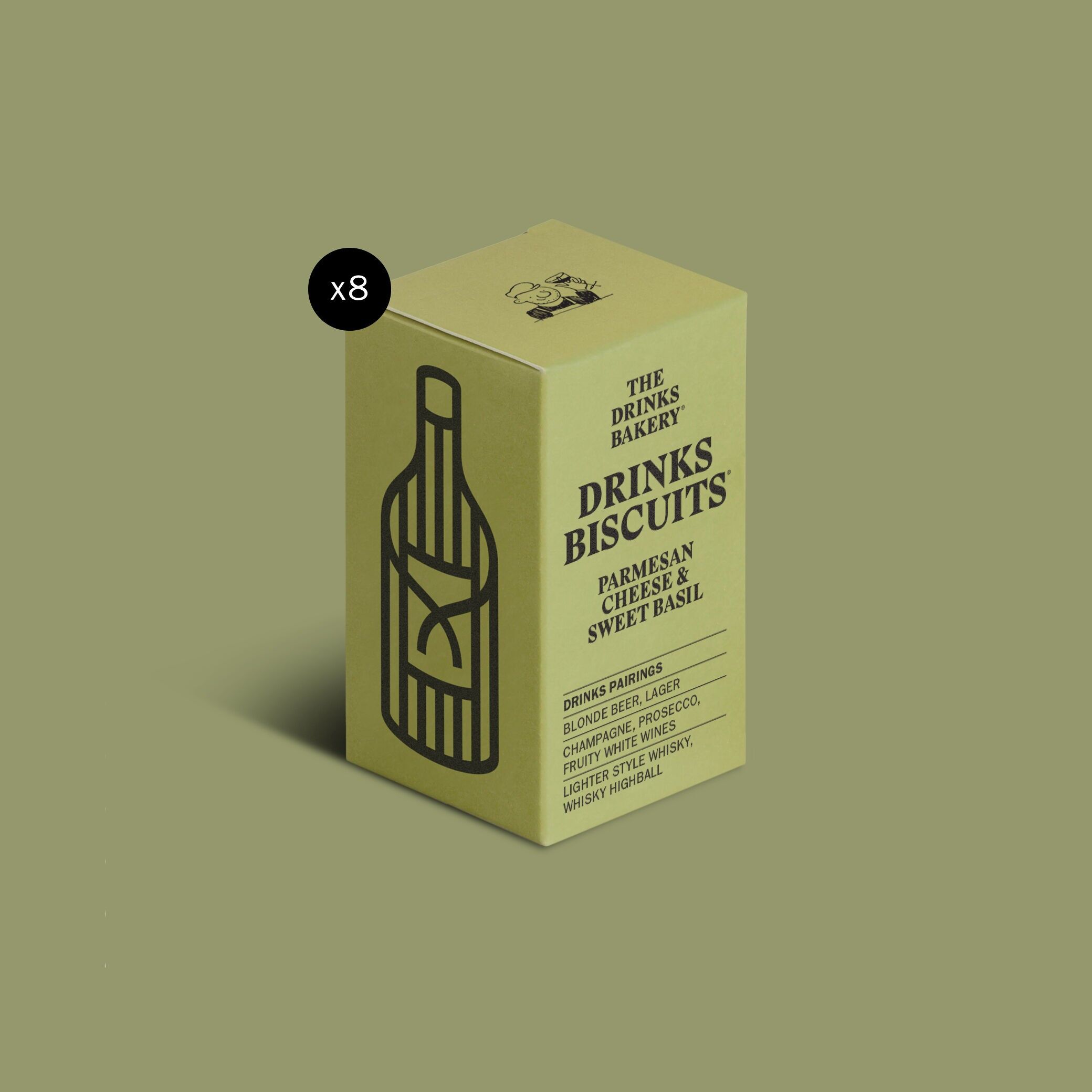 Getränkekekse mit Parmesan und süßem Basilikum – 36g Einzelportionspackung – Herzhafte Käsekekse, fachmännisch geschmacklich abgestimmt auf großartige Getränke