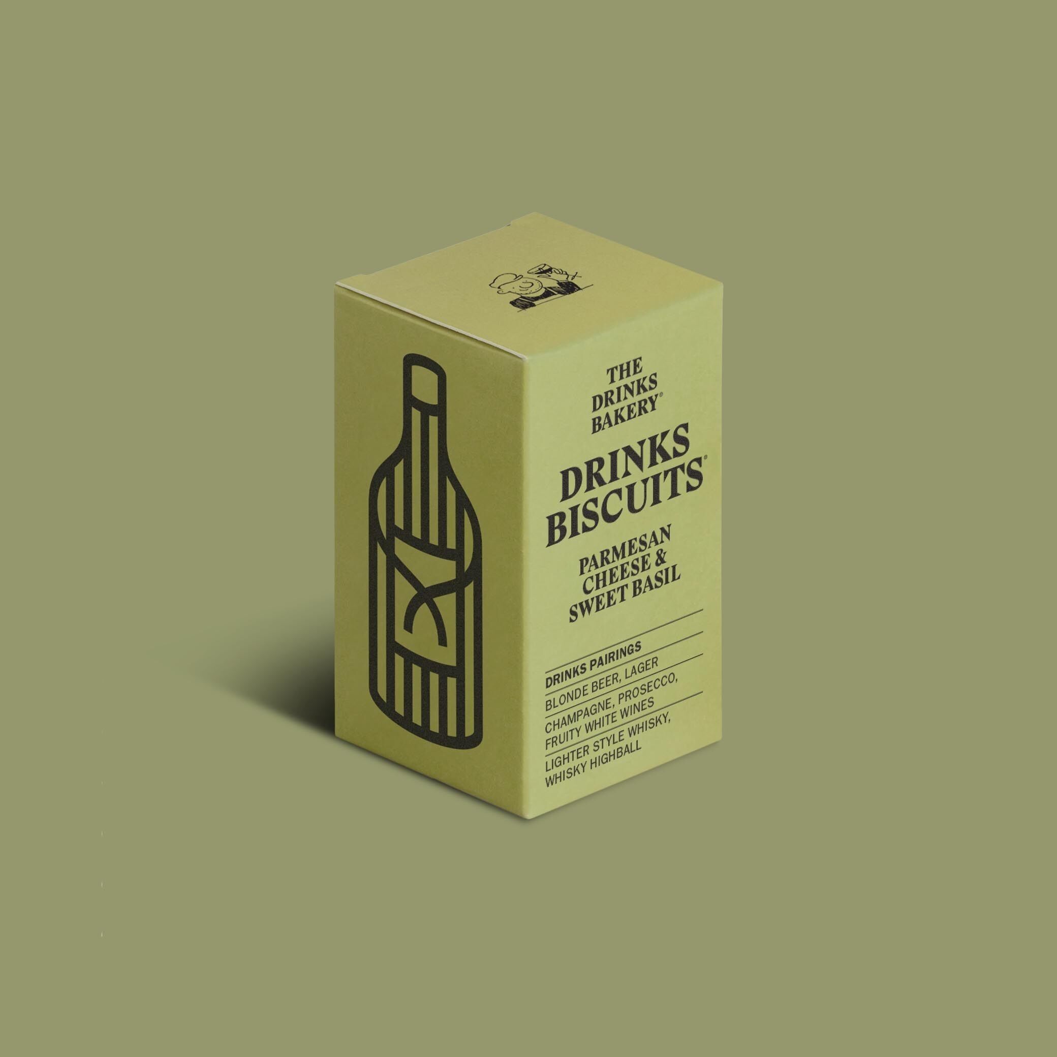 Getränkekekse mit Parmesan und süßem Basilikum – 36g Einzelportionspackung – Herzhafte Käsekekse, fachmännisch geschmacklich abgestimmt auf großartige Getränke